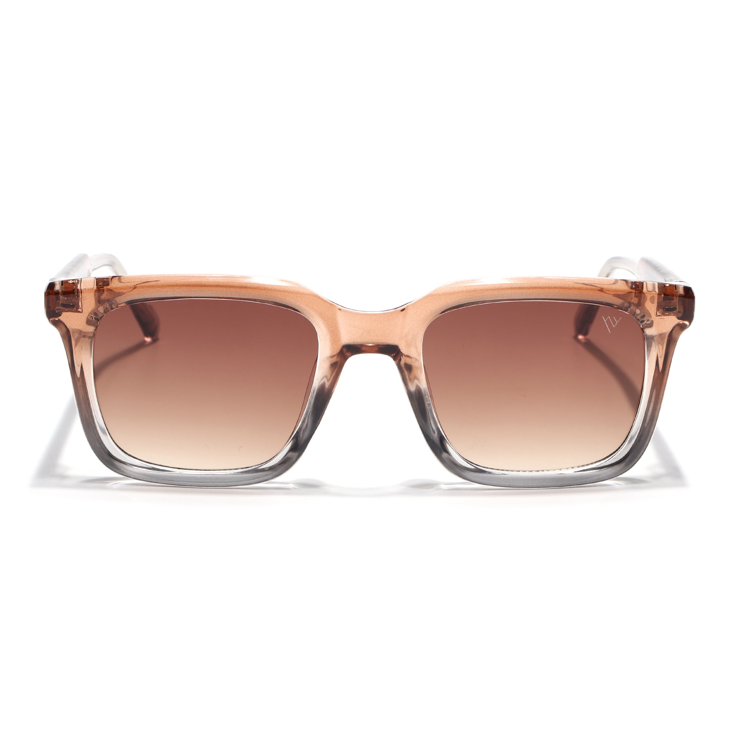 Square Sunglasses for Men & Women (Brown & Clear Lens | Brown & Transparent Frame - MG7338)