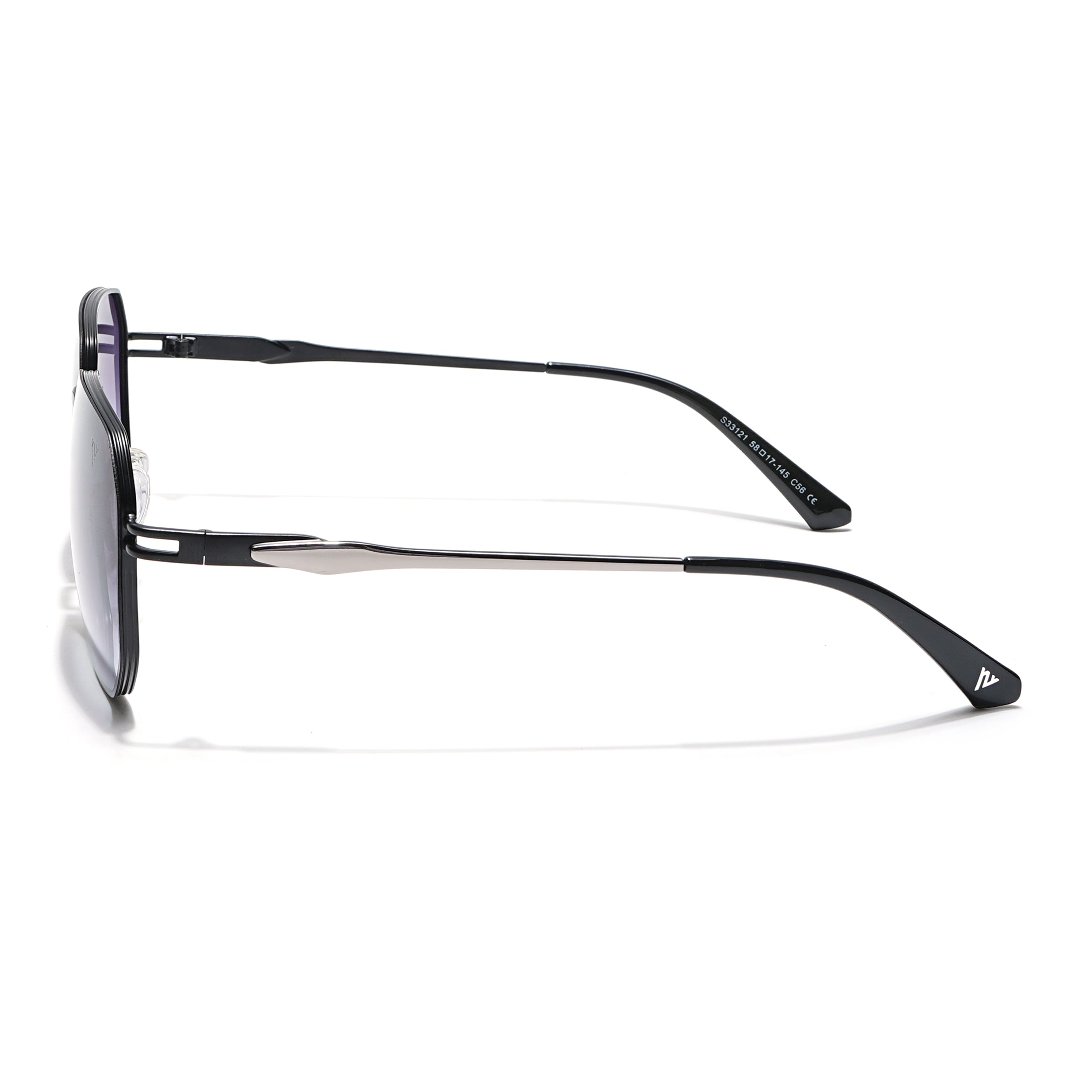 Voyage Select Square Sunglasses (Grey & Clear Lens | Black Frame - SLMG6308)