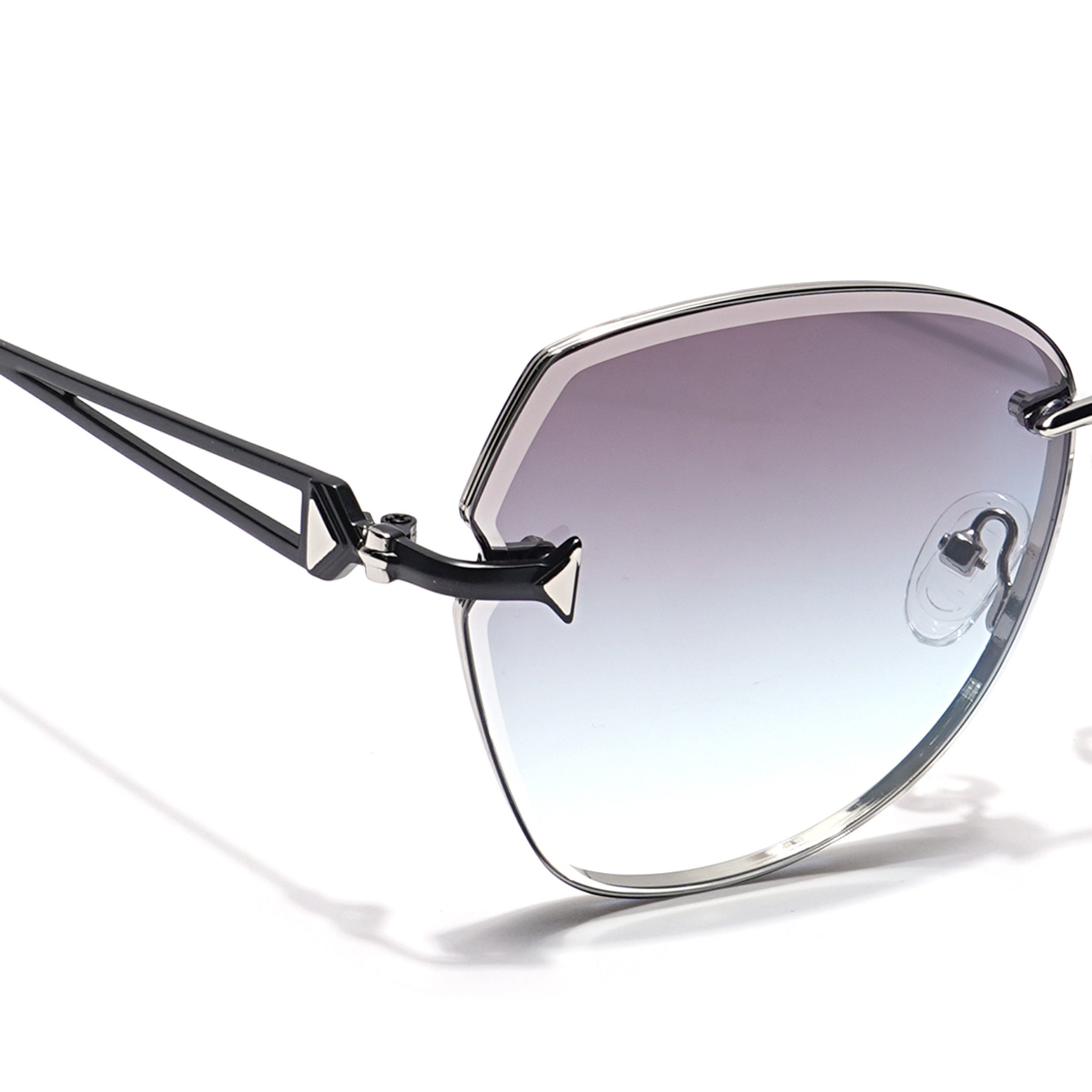 Voyage Select Oval Sunglasses for Women (Grey & Clear Lens | Silver Frame - SLMG6232)