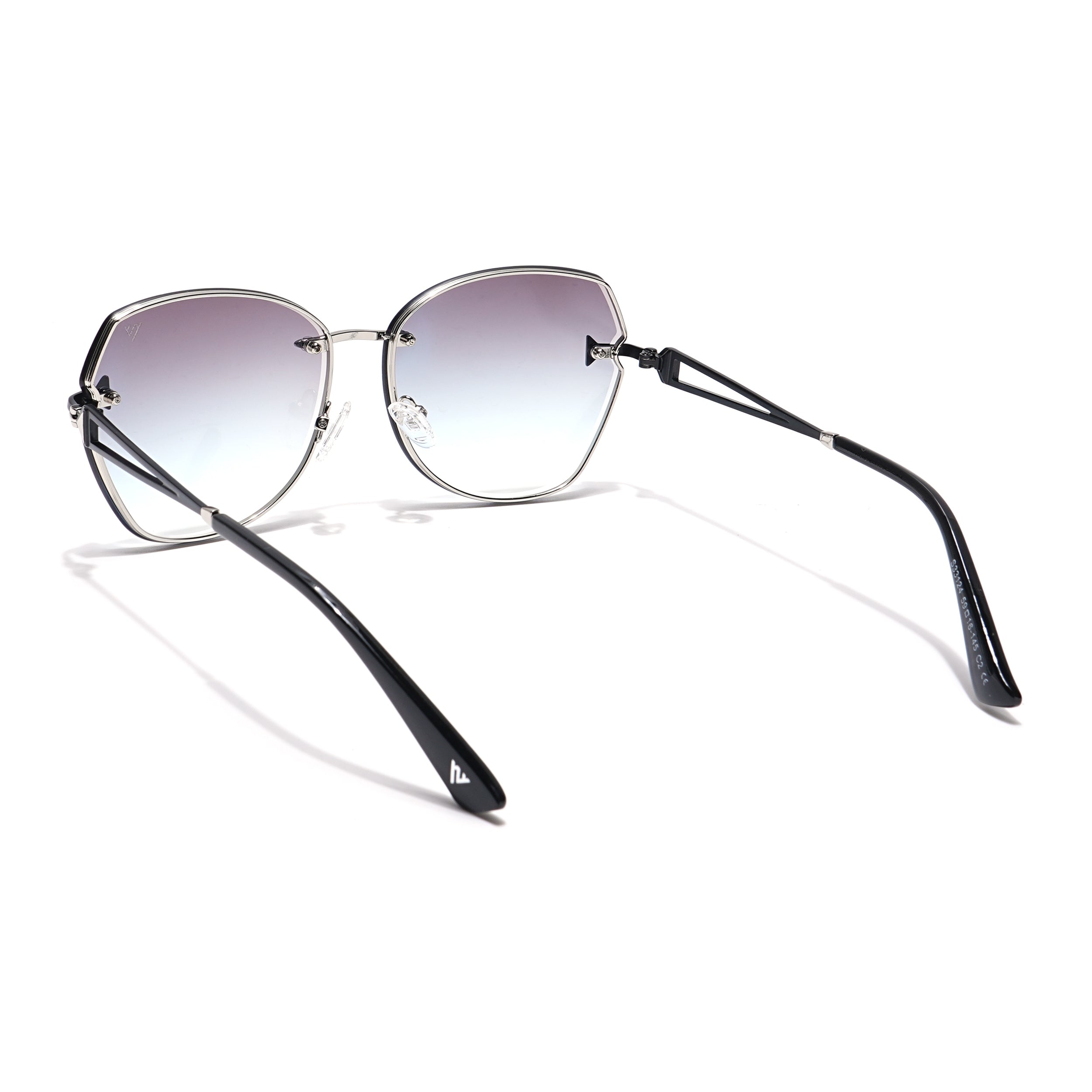 Voyage Select Oval Sunglasses for Women (Grey & Clear Lens | Silver Frame - SLMG6232)