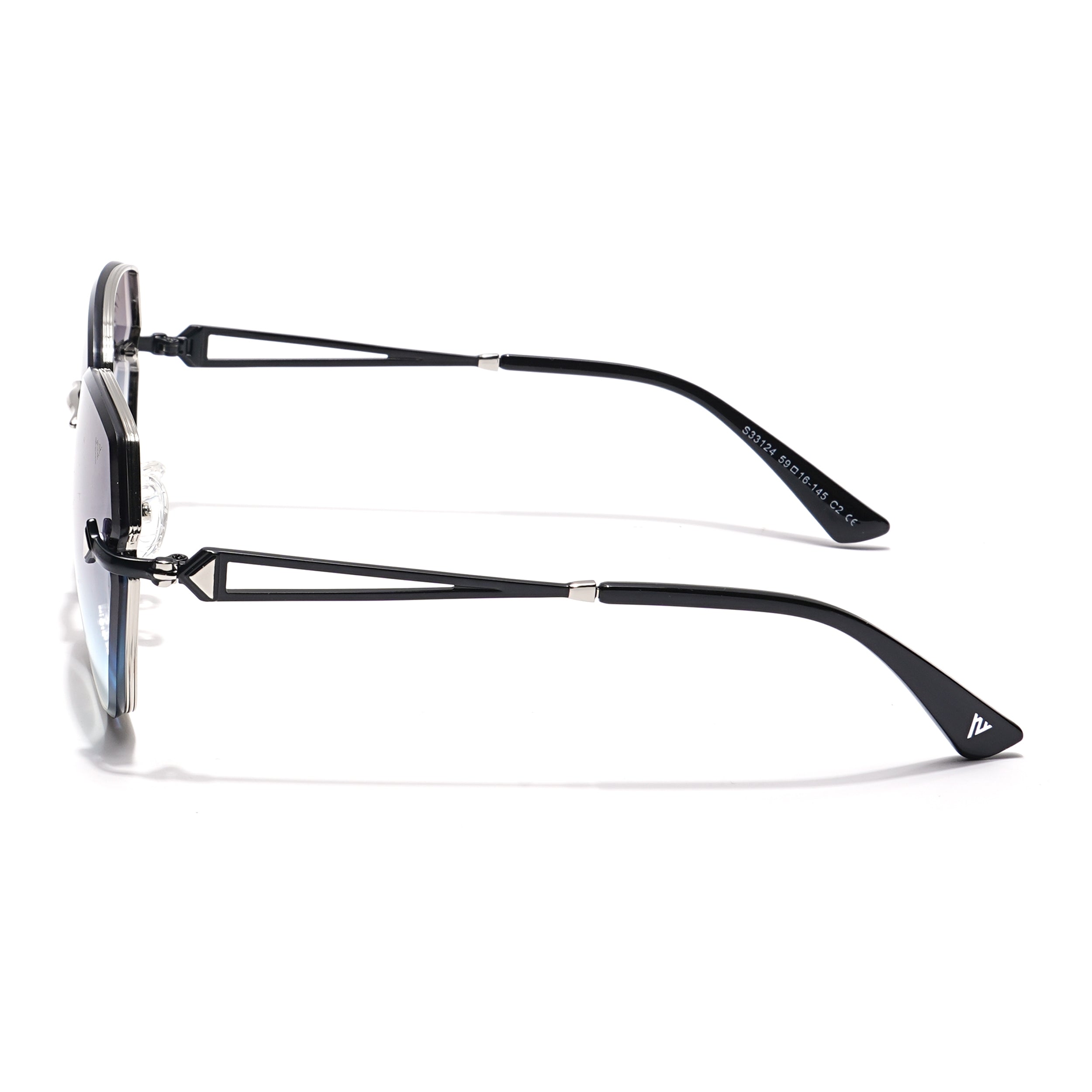 Voyage Select Oval Sunglasses for Women (Grey & Clear Lens | Silver Frame - SLMG6232)