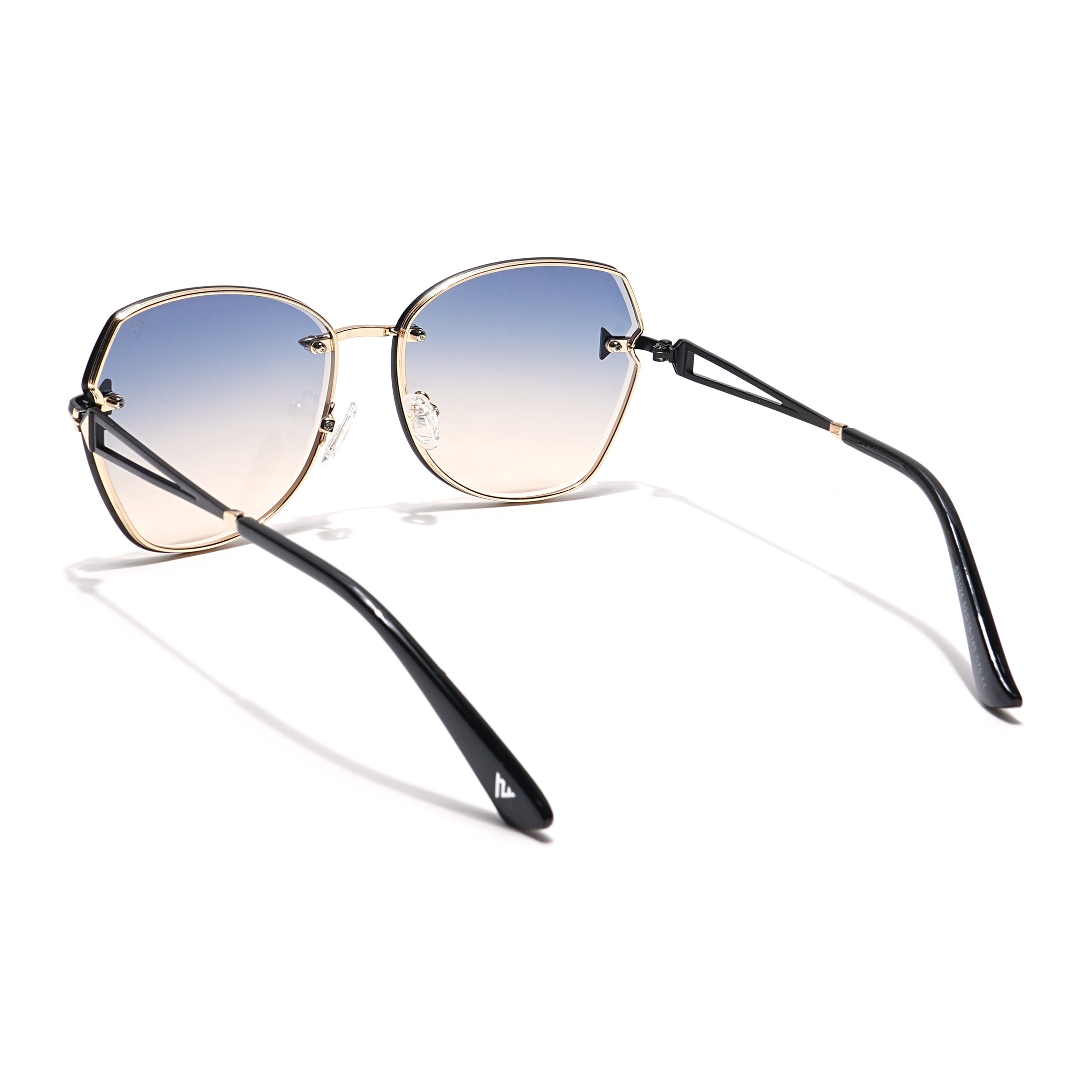 Voyage Select Oval Sunglasses for Women (Grey & Brown Lens | Golden Frame - SLMG6233)