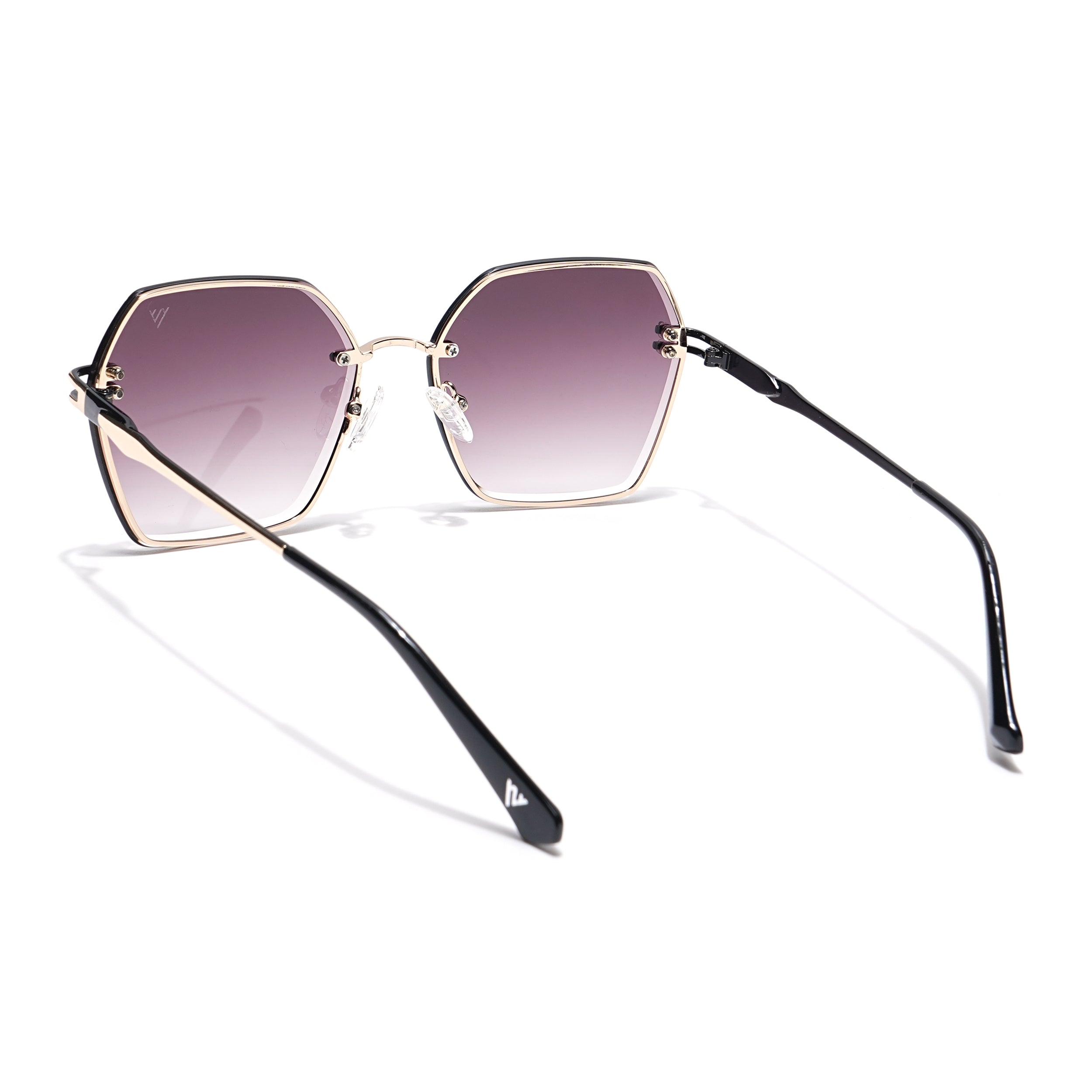 Voyage Select Over Size Sunglasses (Brown & Clear Lens | Golden Frame - SLMG6252)