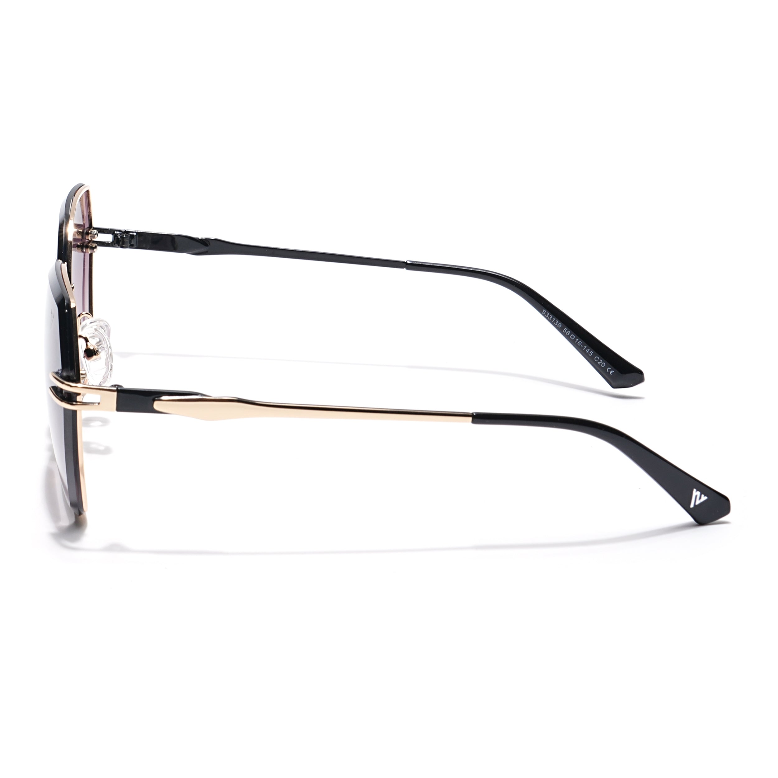 Voyage Select Over Size Sunglasses (Brown & Clear Lens | Golden Frame - SLMG6252)