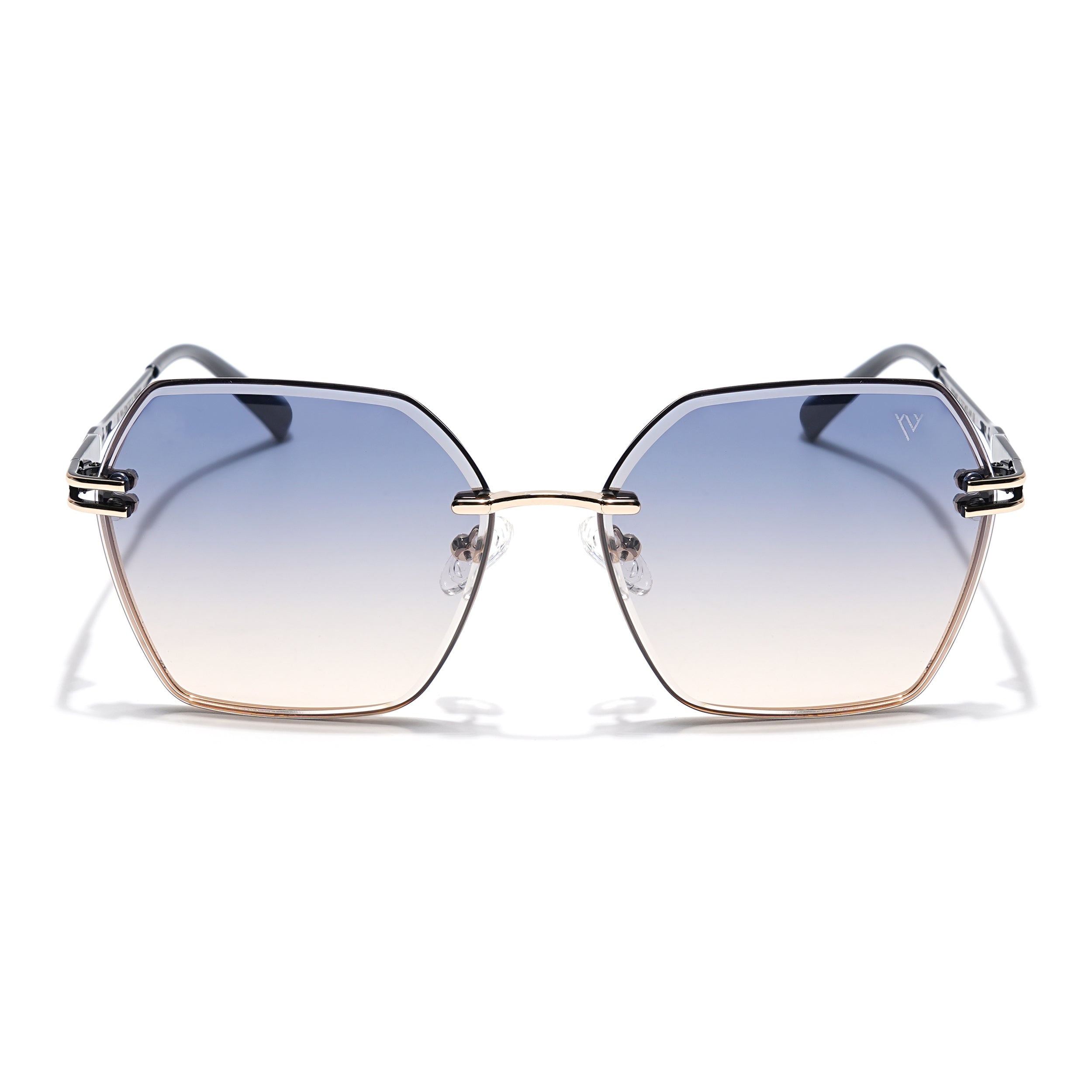 Voyage Select Over Size Sunglasses (Grey & Wine Lens | Golden Frame - SLMG6254)