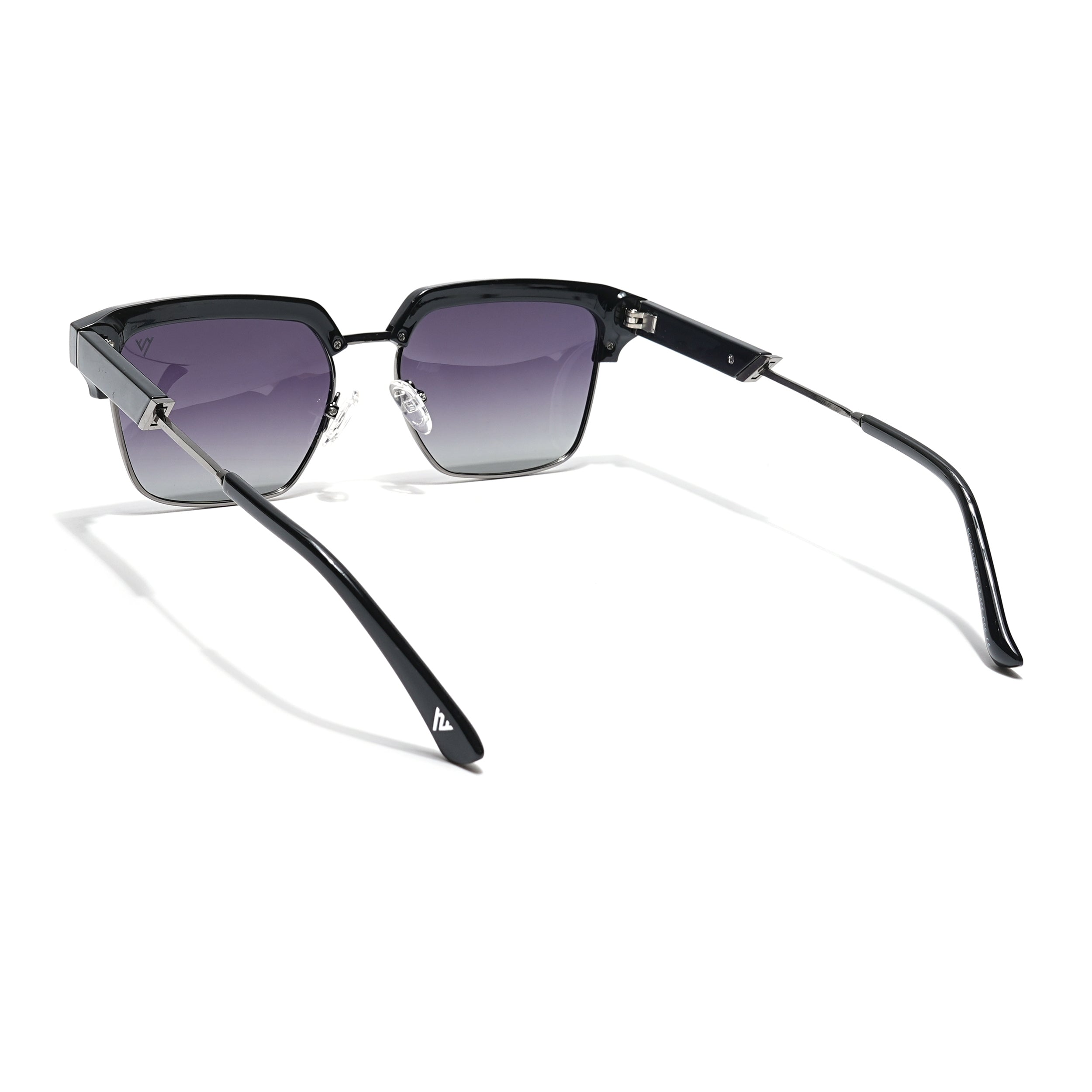Voyage Select Square Sunglasses (Grey & Clear Lens | Shine Black & Grey Frame - SLPMG6293)