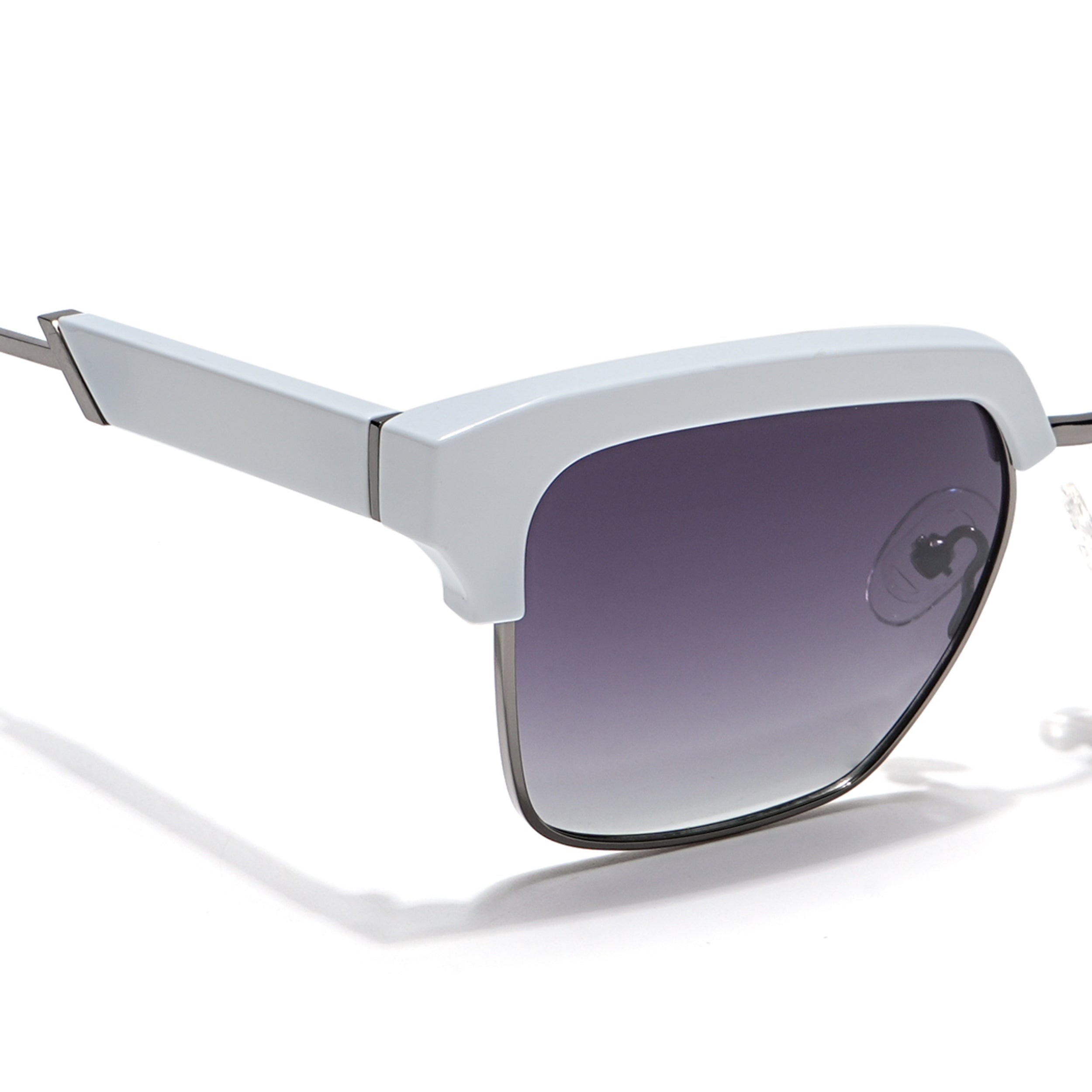 Voyage Select Square Sunglasses (Grey & Clear Lens | White & Grey Frame - SLPMG6296)