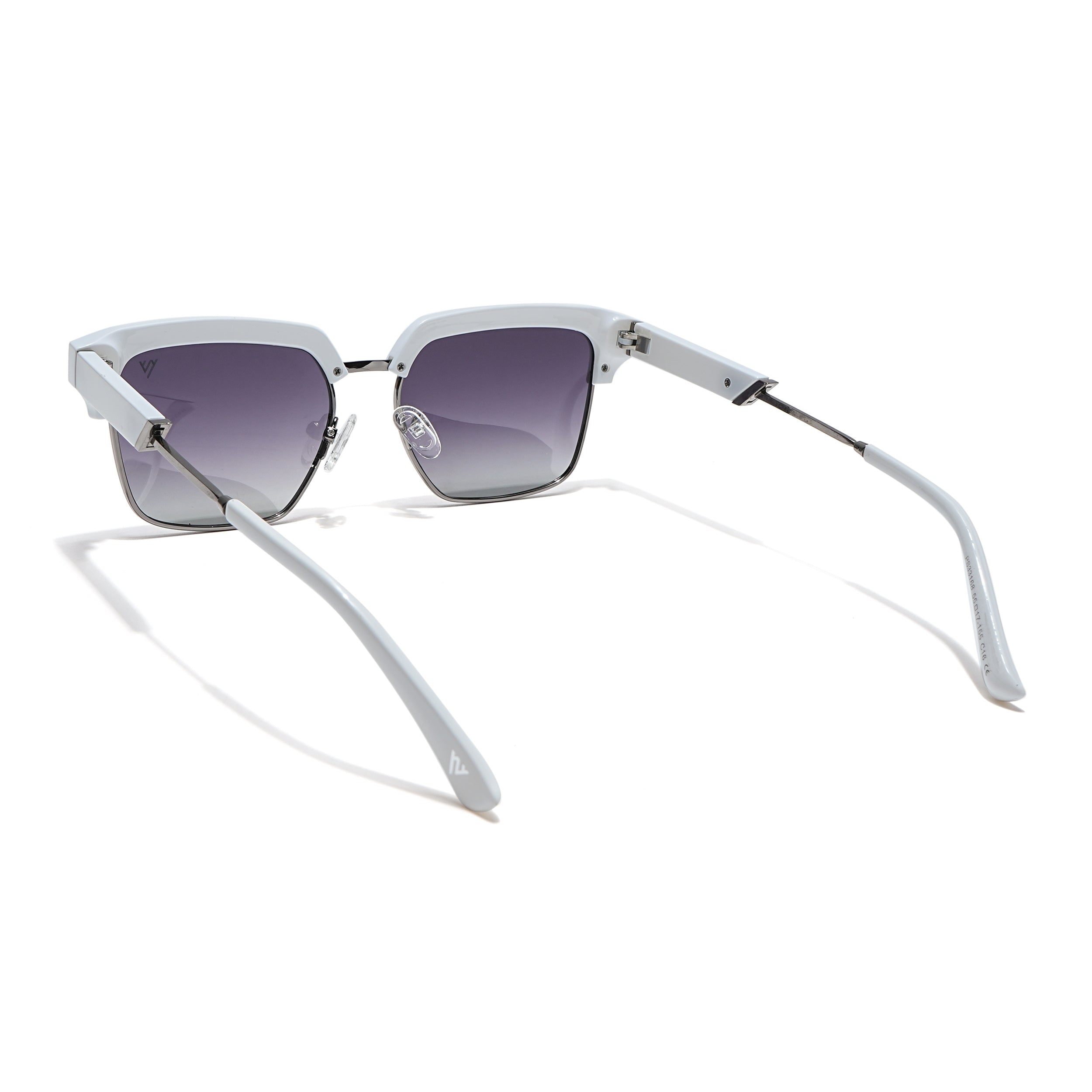 Voyage Select Square Sunglasses (Grey & Clear Lens | White & Grey Frame - SLPMG6296)