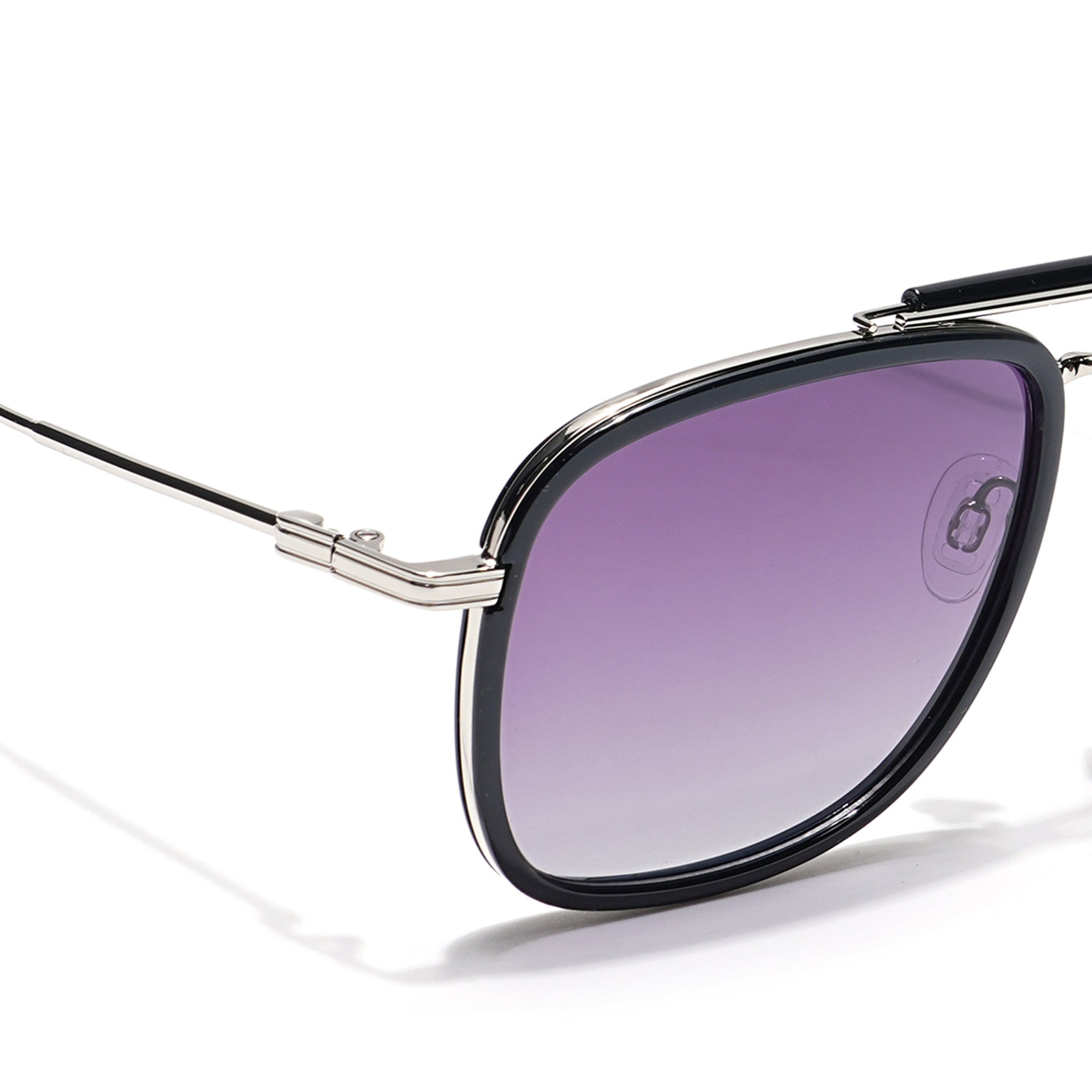 Voyage Select Wayfarer Sunglasses (Light Purple & Clear Lens | Black & Silver Frame - SLPMG6259)