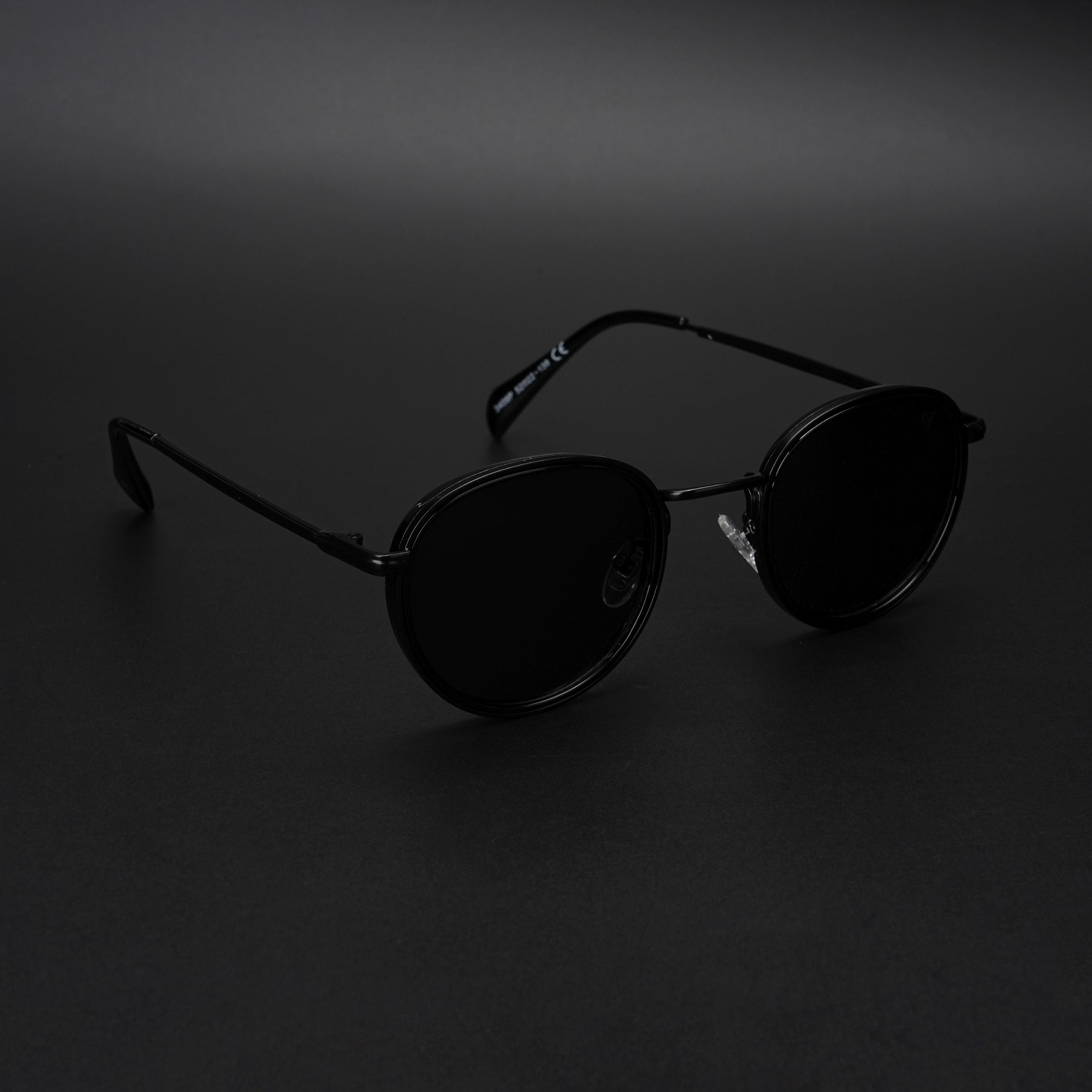 Round Polarized Sunglasses (Black Lens | Black Frame - PMG5854)