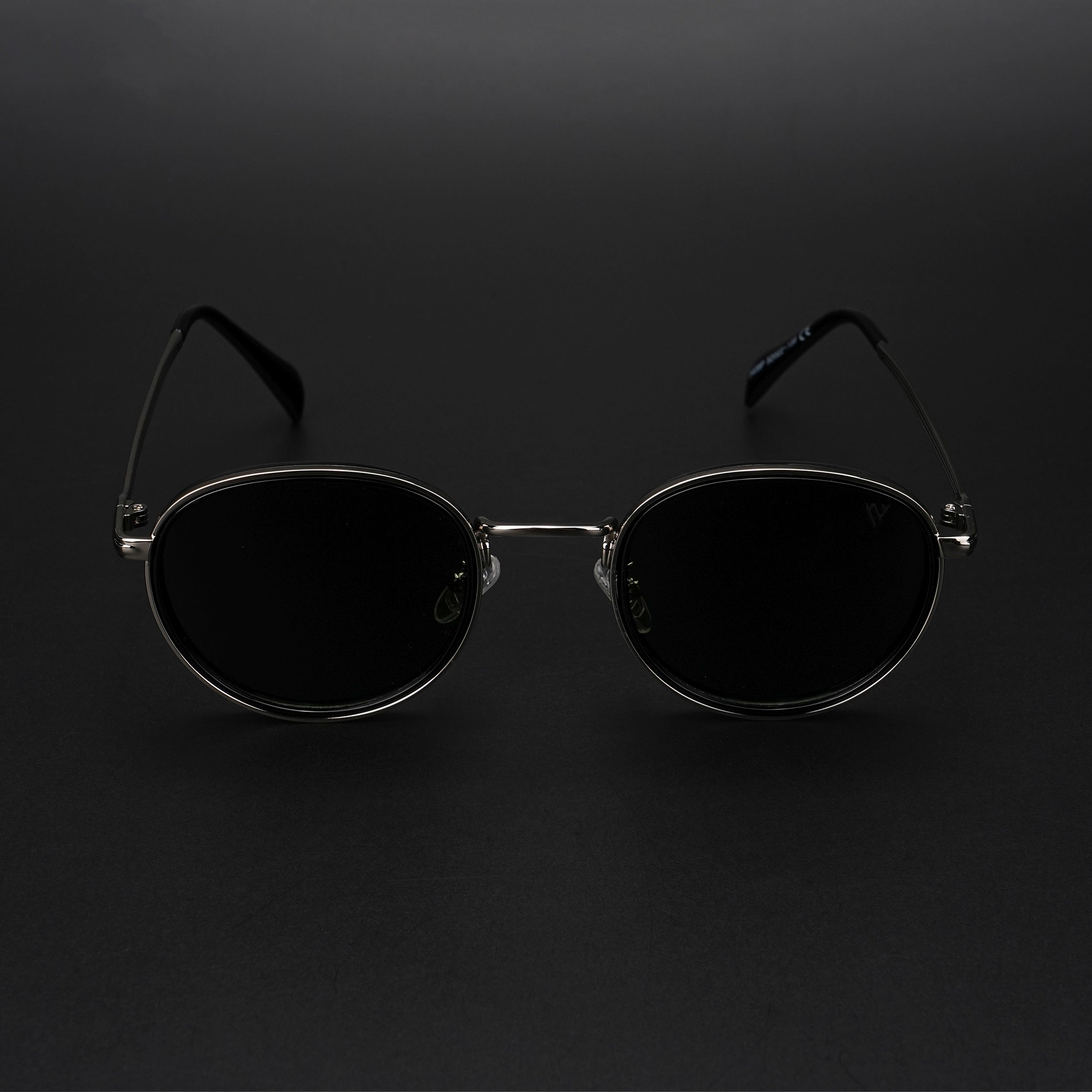 Round Polarized Sunglasses (Green Lens | Silver Frame - PMG5856)