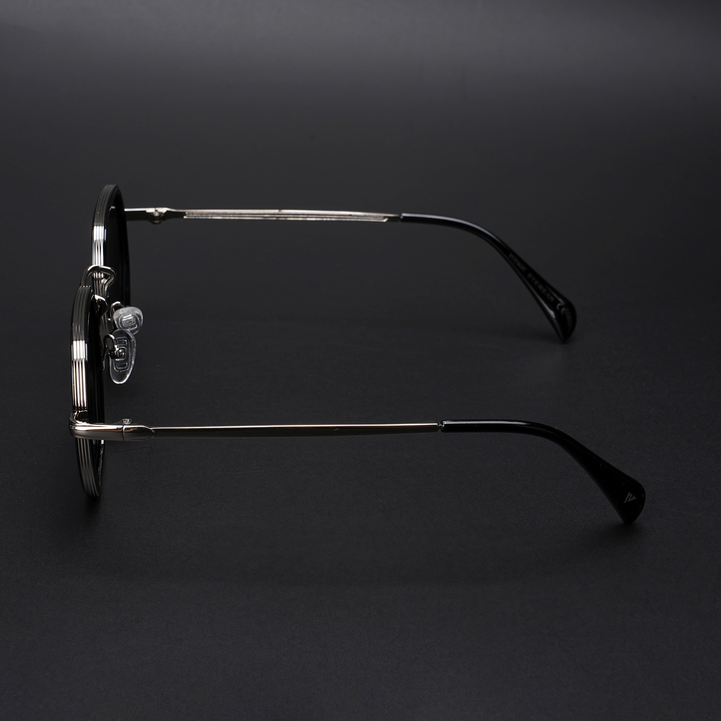 Geometric Polarized Sunglasses (Black Lens | Silver Frame - PMG5852)