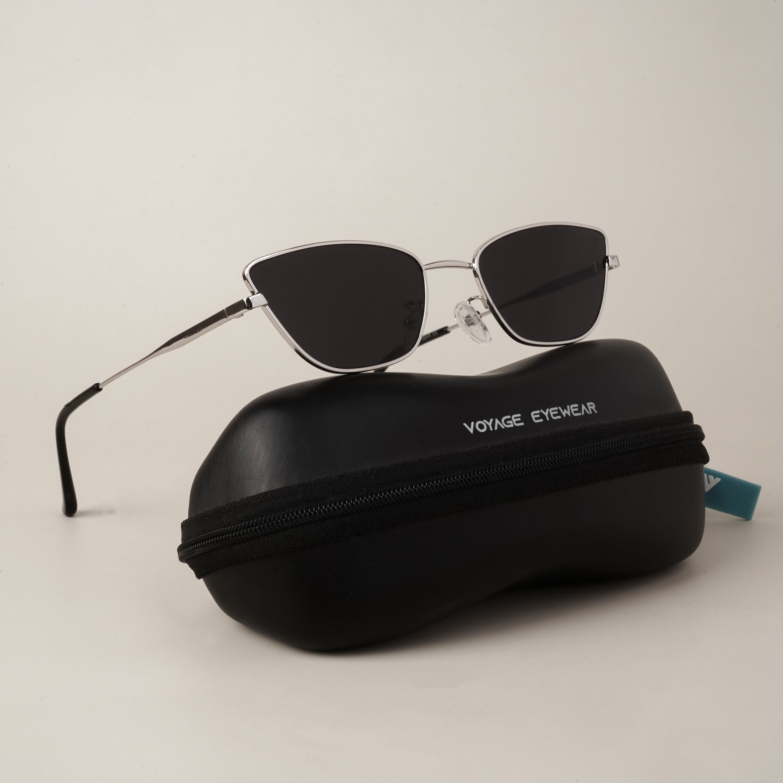 Voyage Black Silver Cateye Sunglasses MG3448