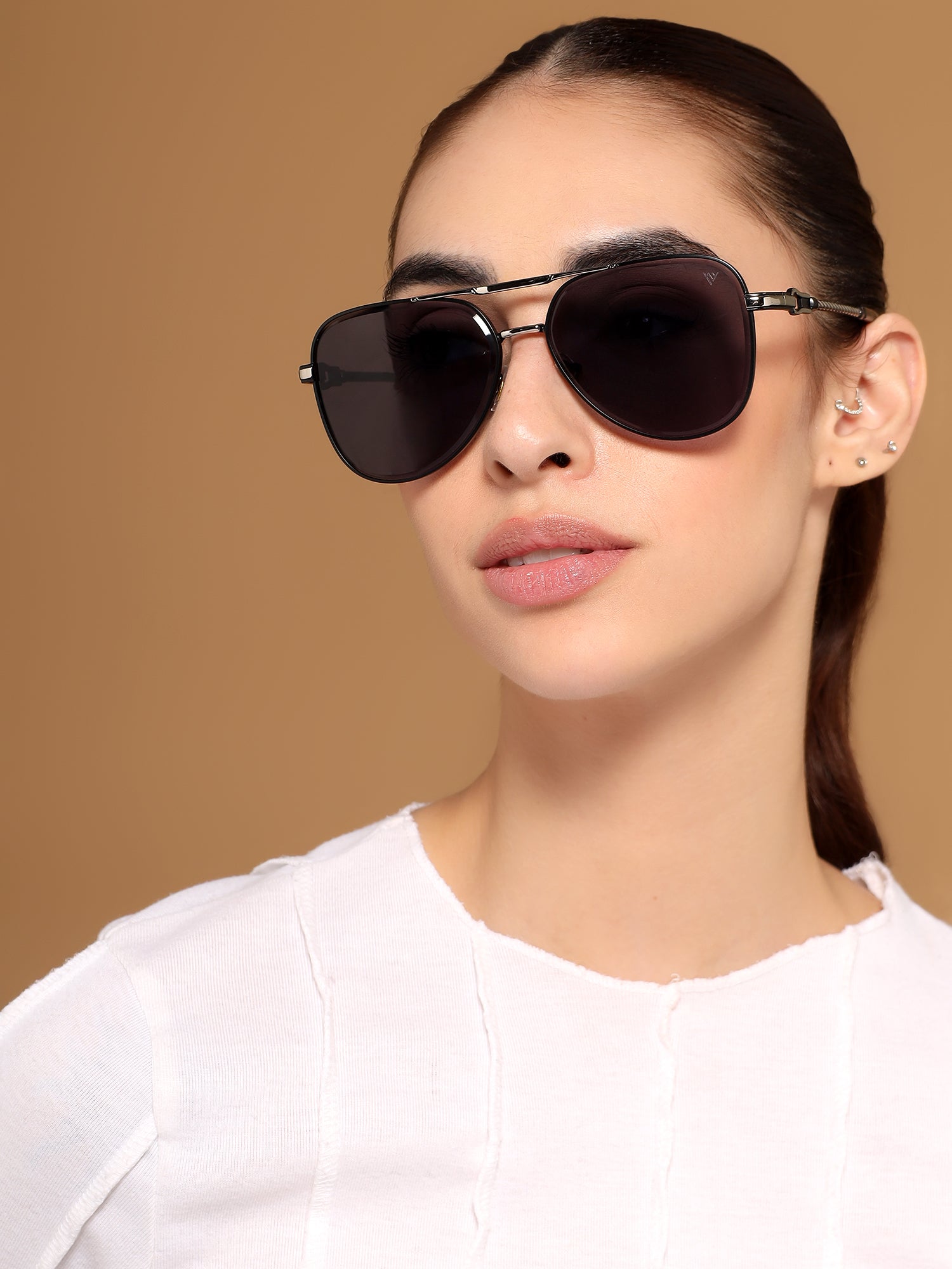 Rafale | Black Aviator Sunglasses | Grey Lens - MG7255