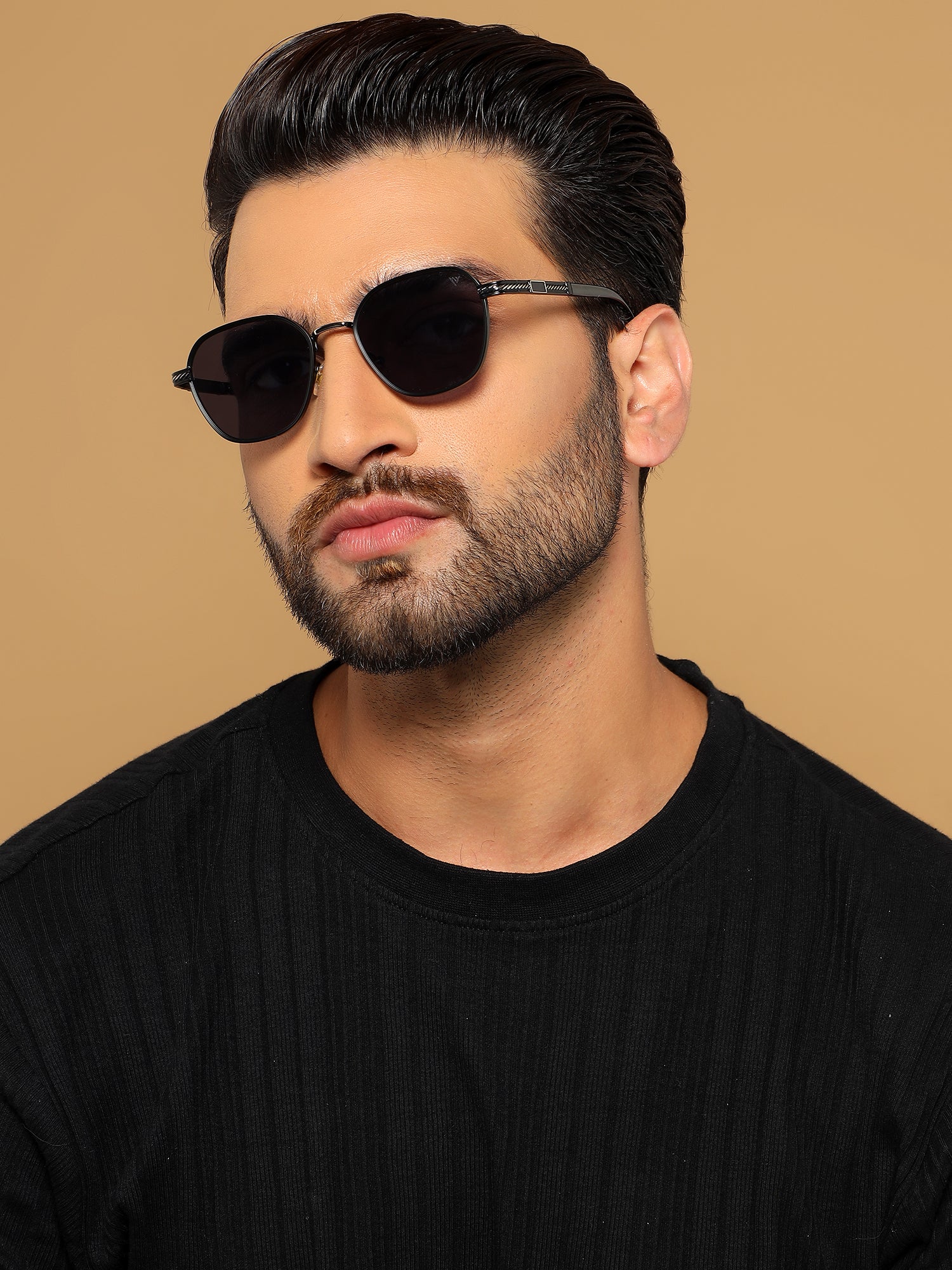 Square Sunglasses for Men & Women (Grey Lens | Black Frame - MG7258)