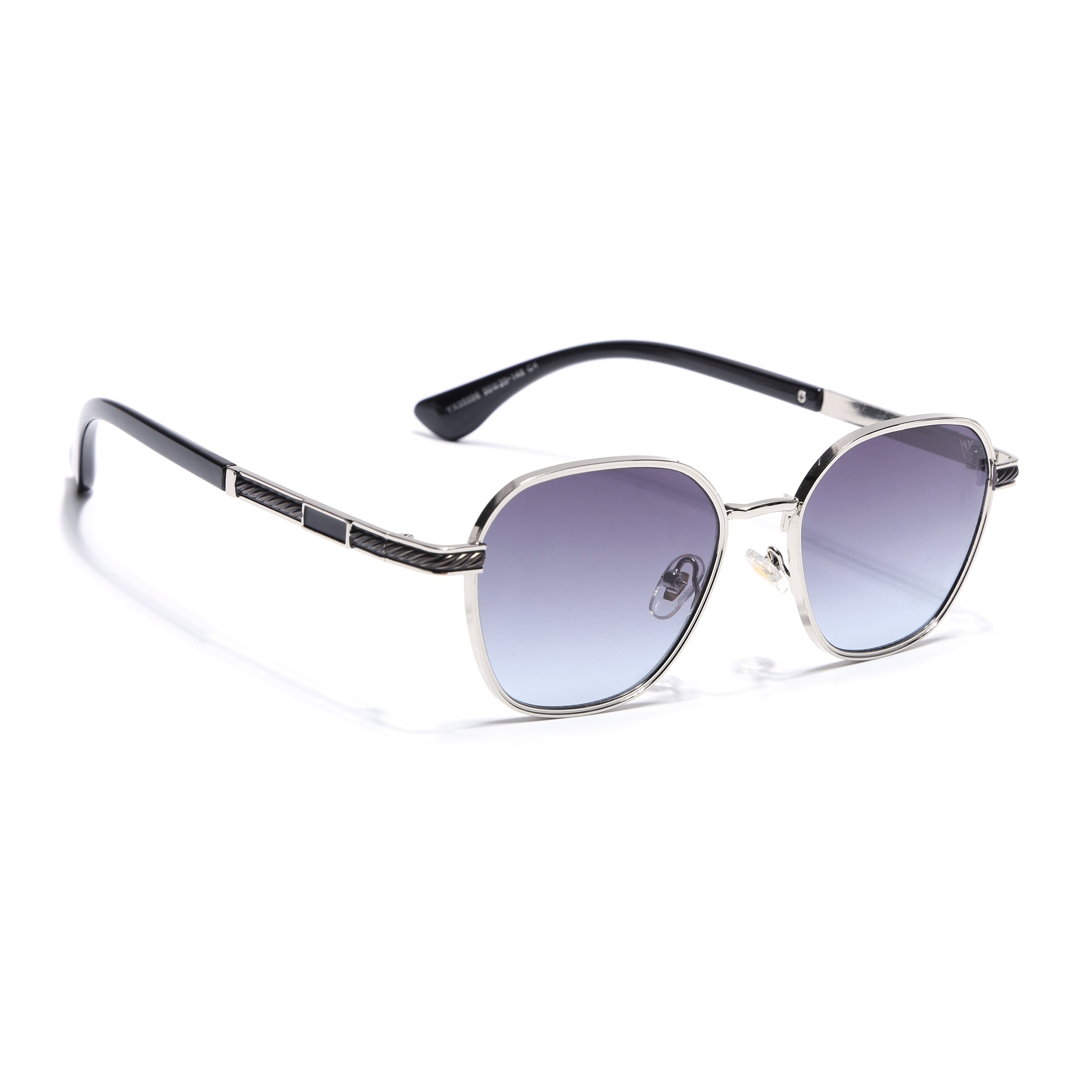 Square Sunglasses for Men & Women (Blue & Clear Lens | Silver Frame - MG7259)
