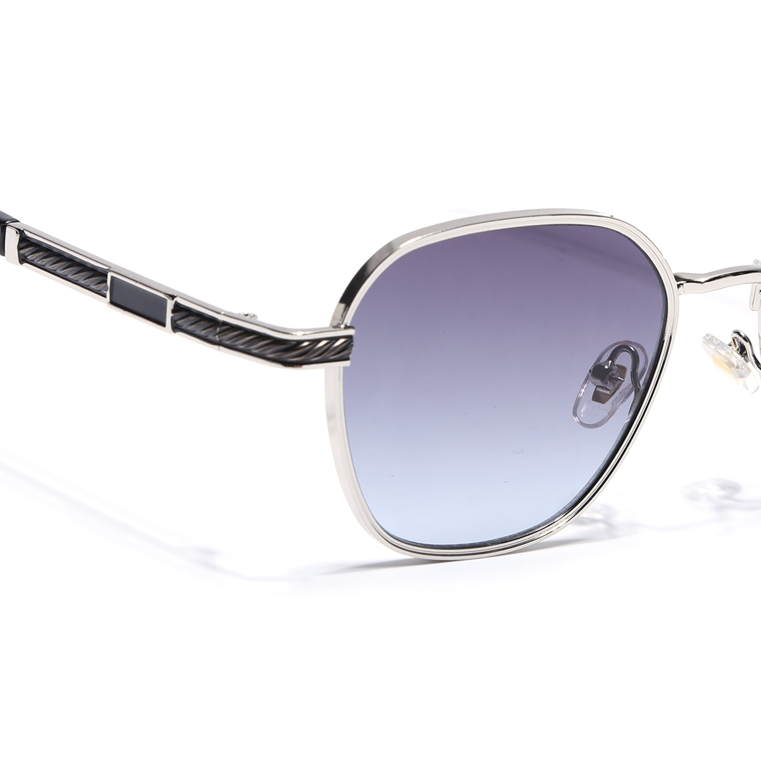 Square Sunglasses for Men & Women (Blue & Clear Lens | Silver Frame - MG7259)