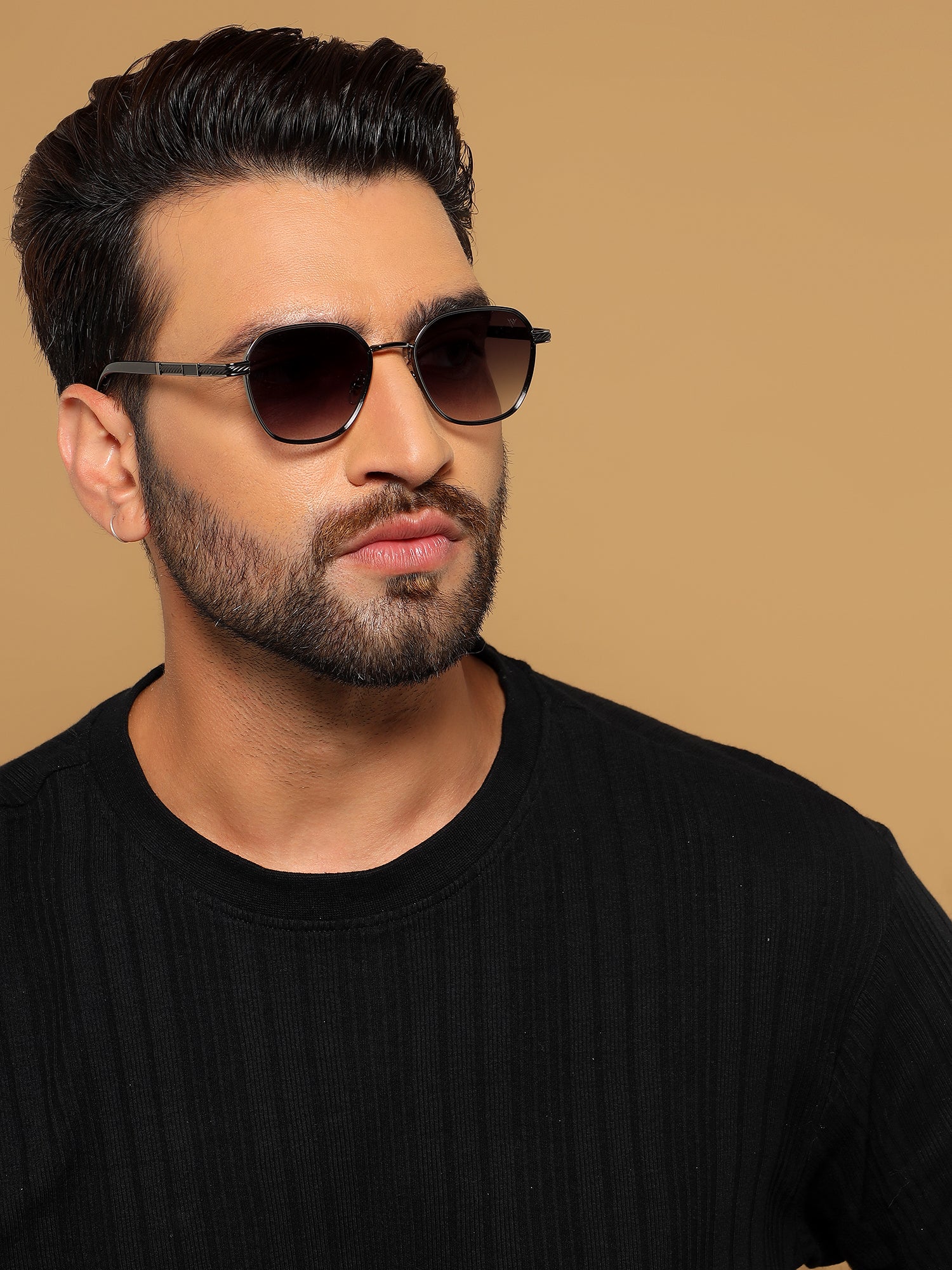 Square Sunglasses for Men & Women (Green & Clear Lens | Grey Frame - MG7261)