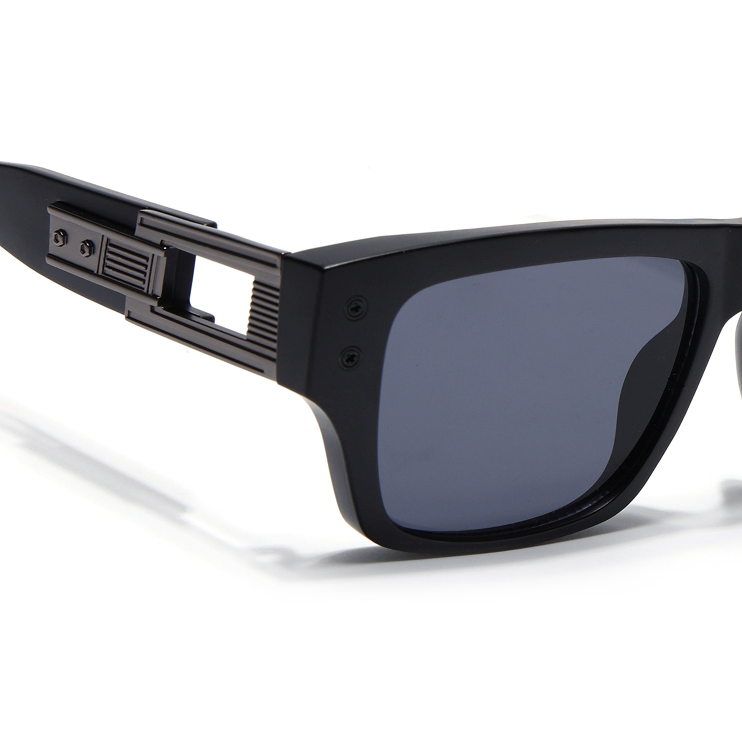 Square Sunglasses for Men & Women (Grey Lens | Black Frame - MG7158)