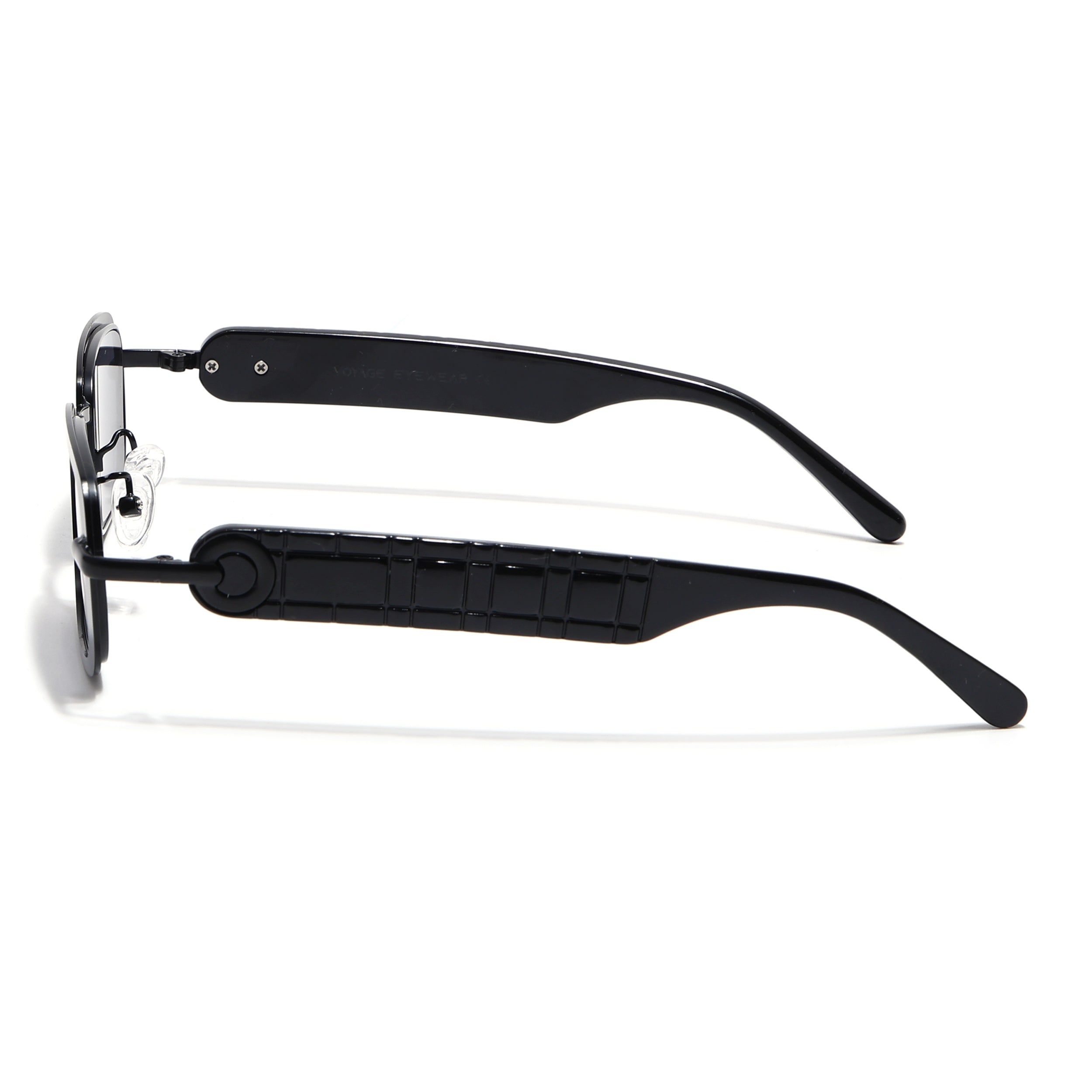 Rectangle Sunglasses for Men & Women (Grey Lens | Black Frame - MG7616)