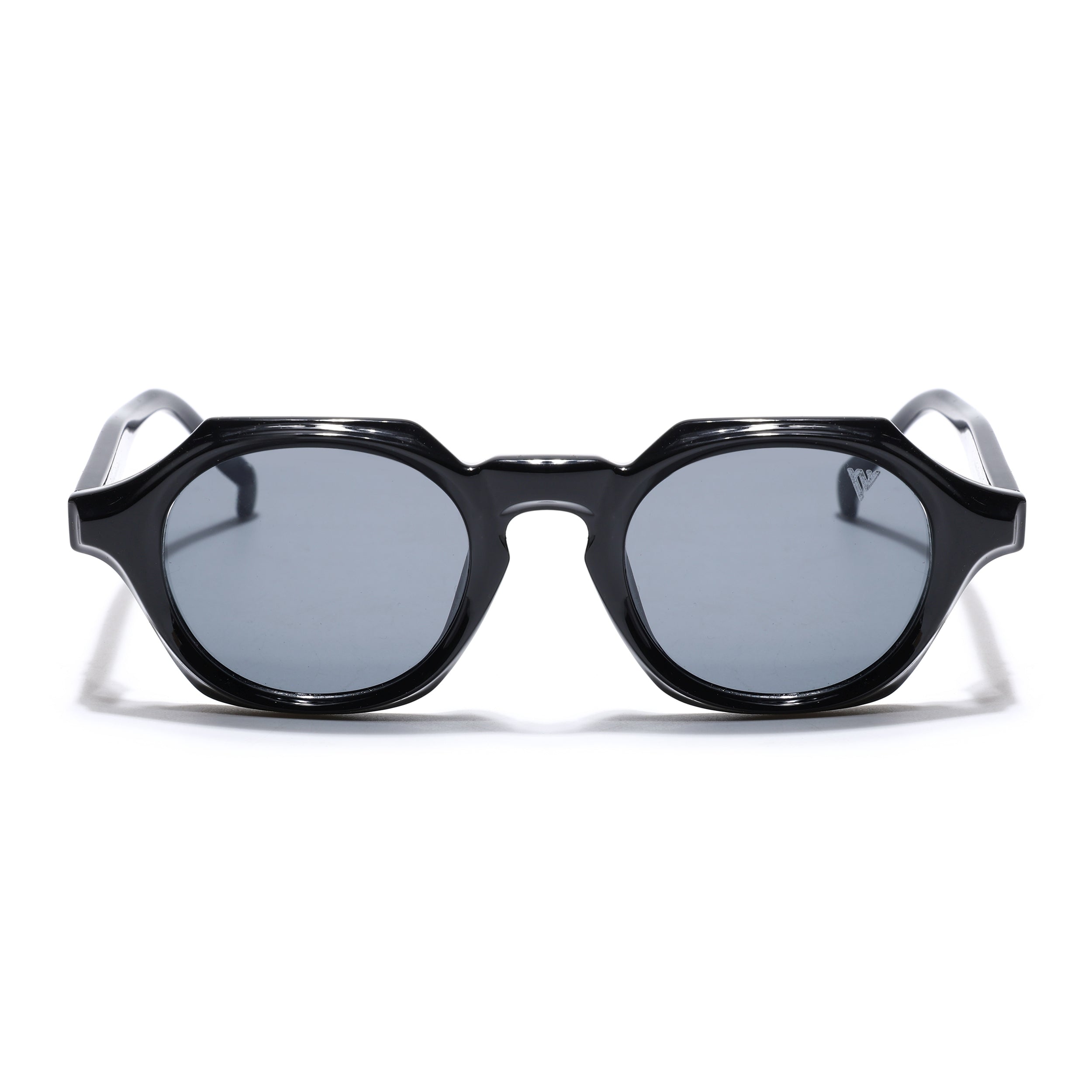 Hexagonal Sunglasses for Men & Women (Black Lens | Black Frame - MG7673)