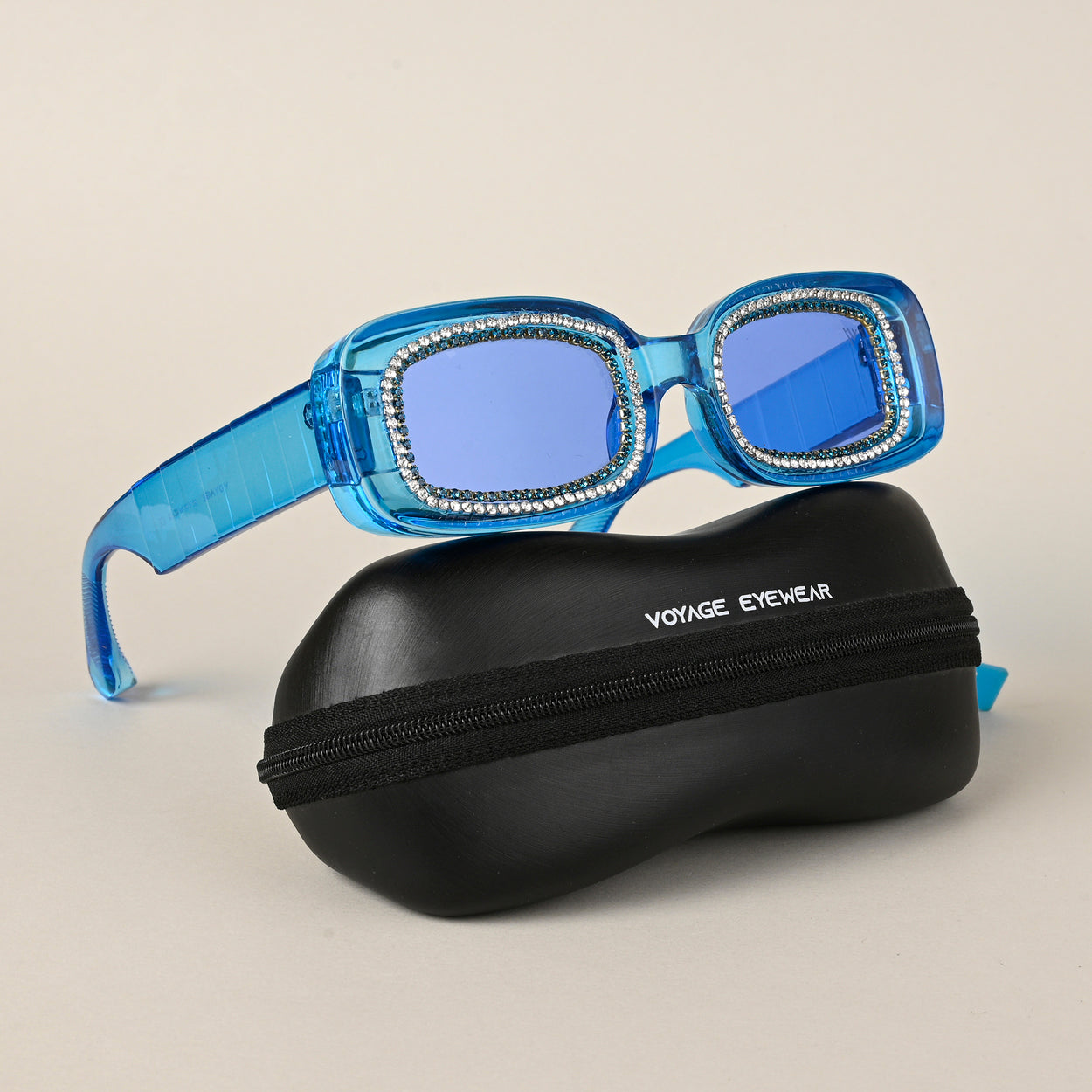 Voyage Blue Oval Sunglasses for Women (3913MG4361)