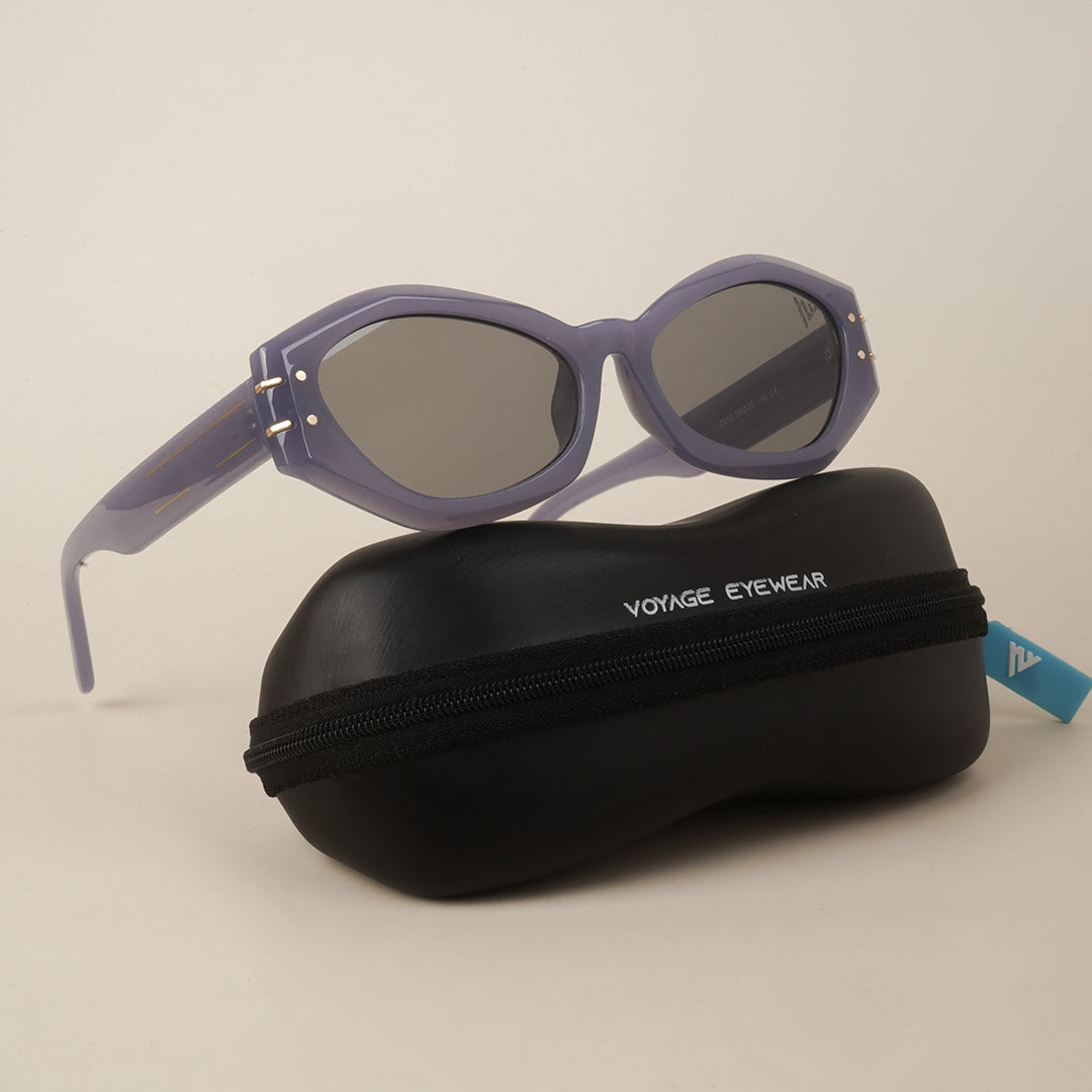Voyage Grey Oval Sunglasses for Women (2312MG4171)