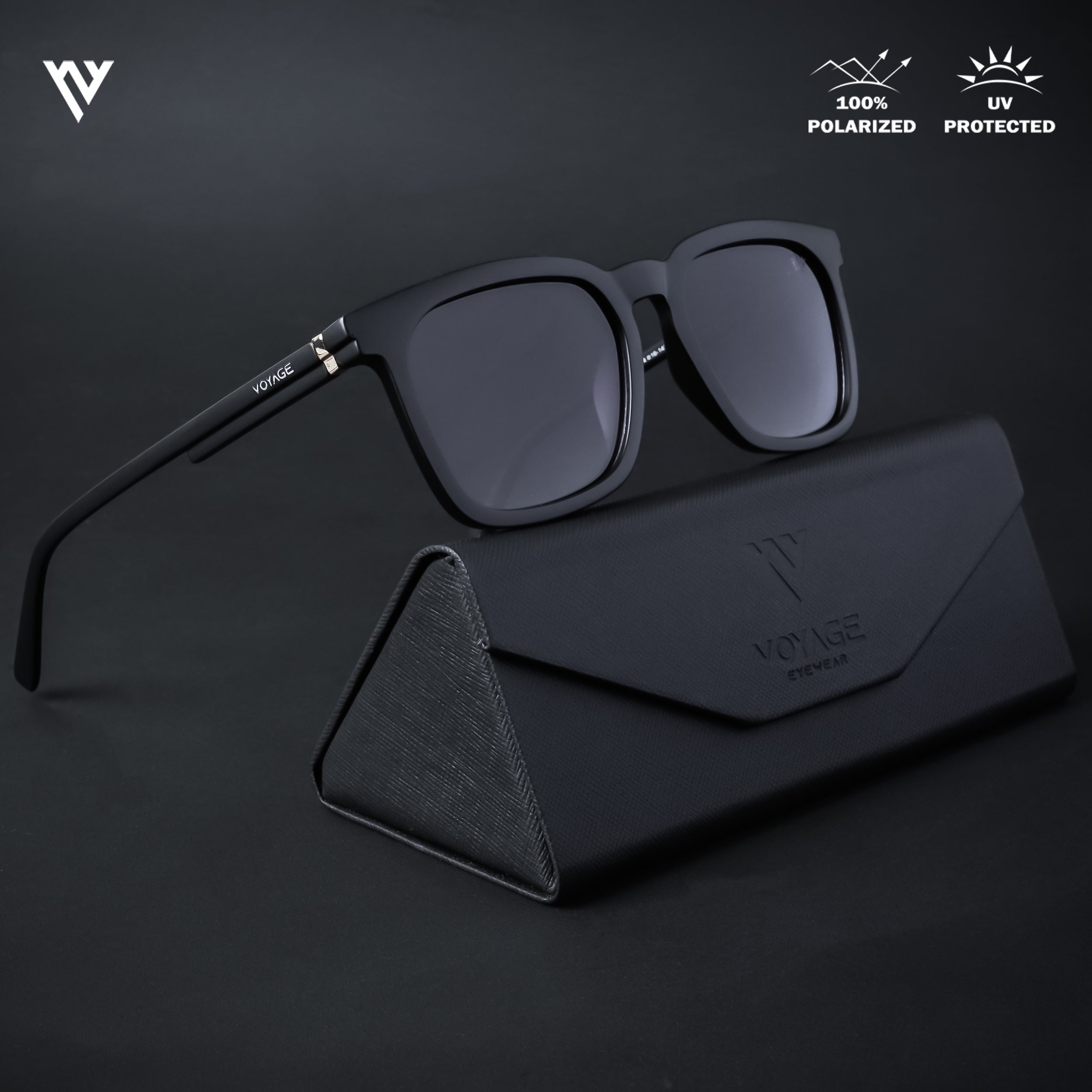 Purple & Clear Polarized Wayfarer Sunglasses - PMG4570