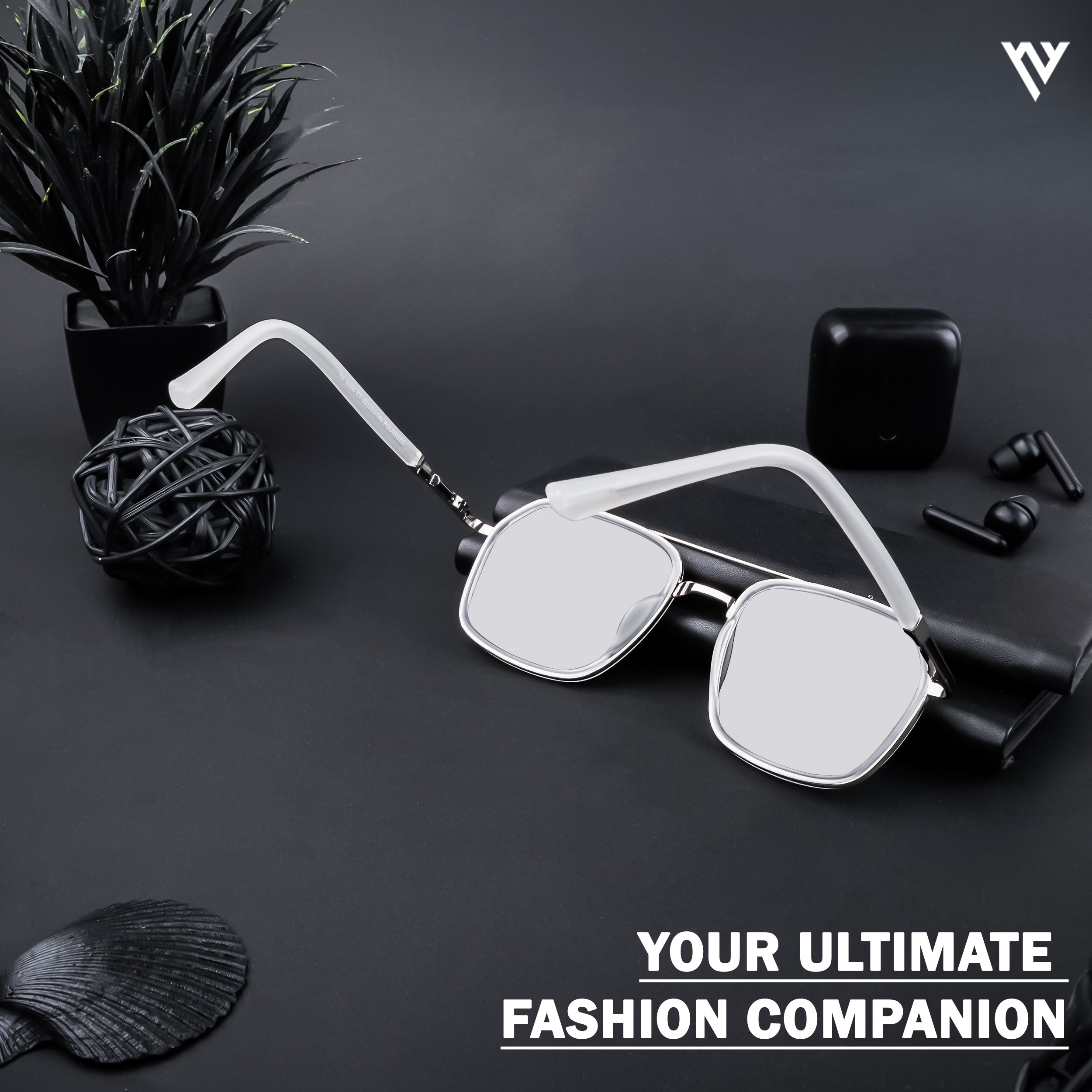 Voyage Exclusive Silver & Transparent Polarized Wayfarer Sunglasses for Men & Women (TR8054PMG4482)