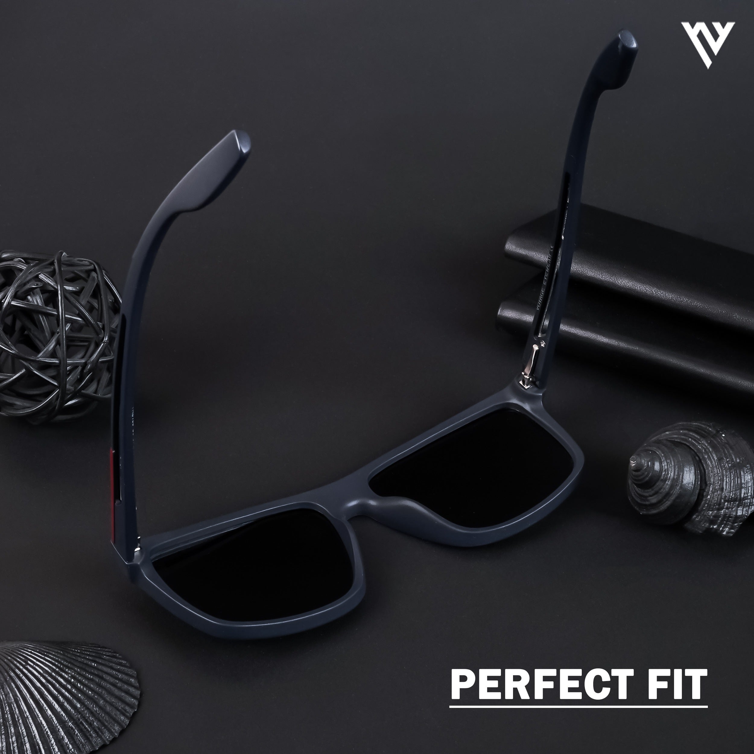 Navy Blue Polarized Wayfarer Sunglasses - PMG4308