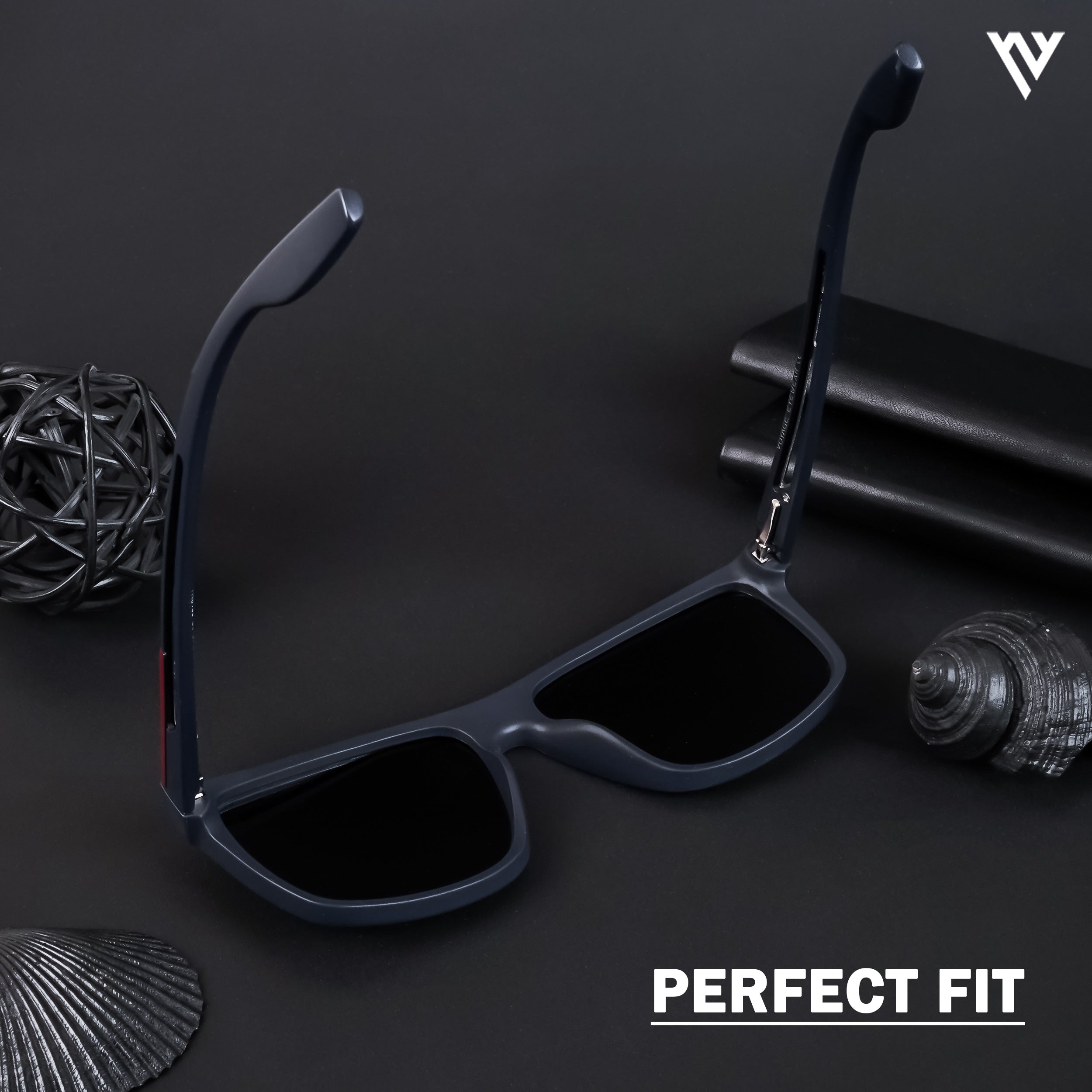 Voyage Exclusive Navy Blue Polarized Wayfarer Sunglasses for Men & Women - PMG4308