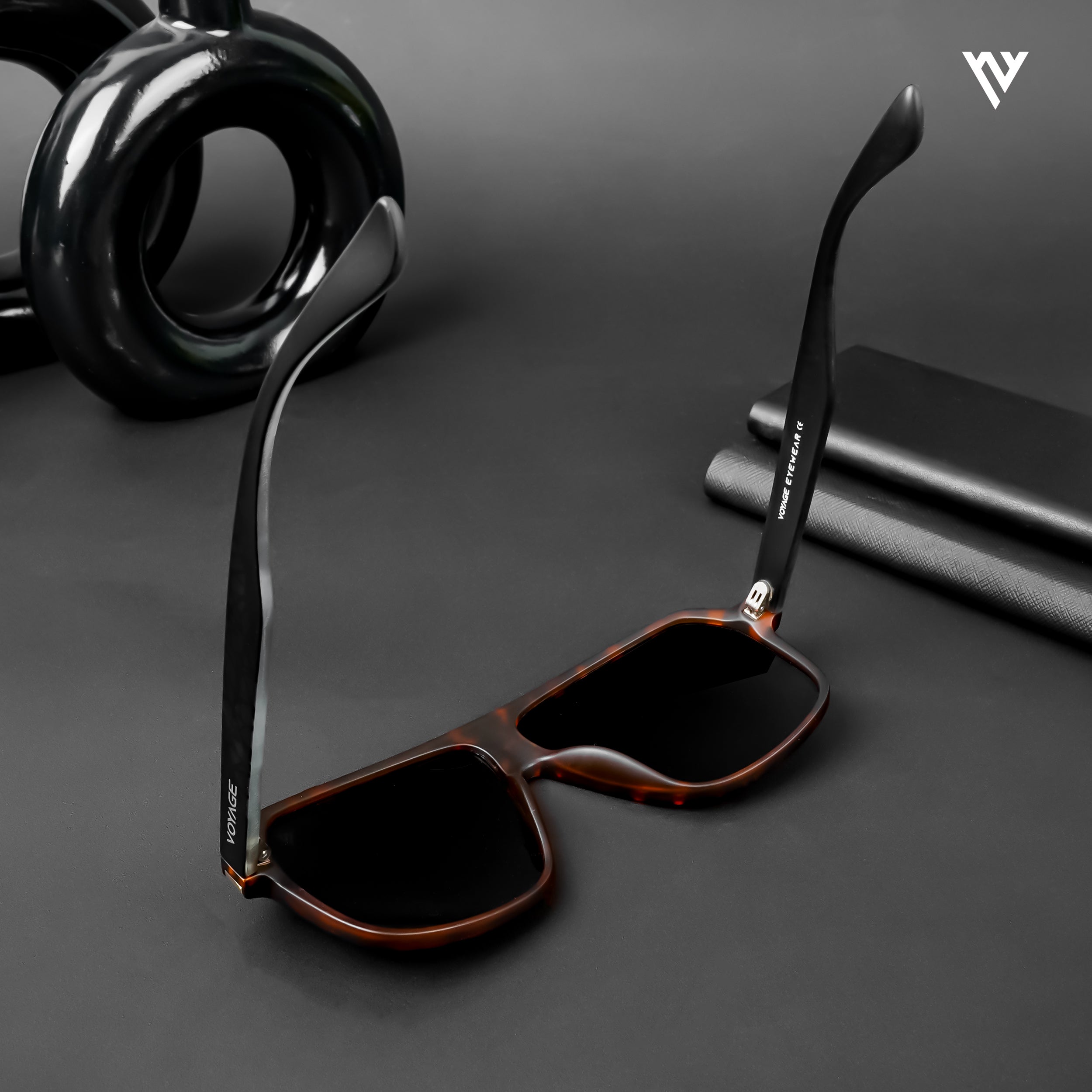 Voyage Exclusive Demi Brown Polarized Wayfarer Sunglasses for Men & Women - PMG4827
