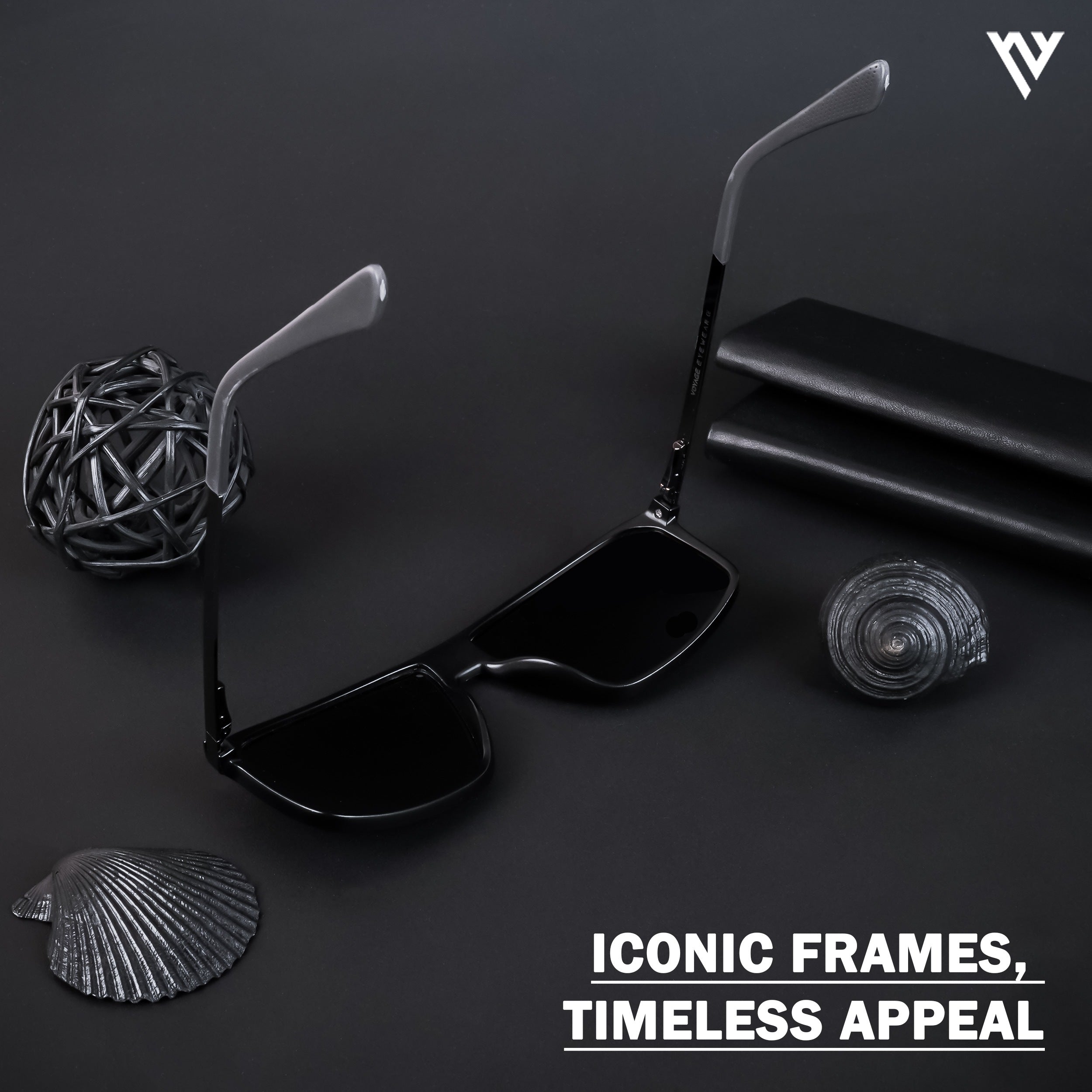 Voyage Exclusive Matt Black Polarized Wayfarer Sunglasses for Men & Women (20080PMG4444)