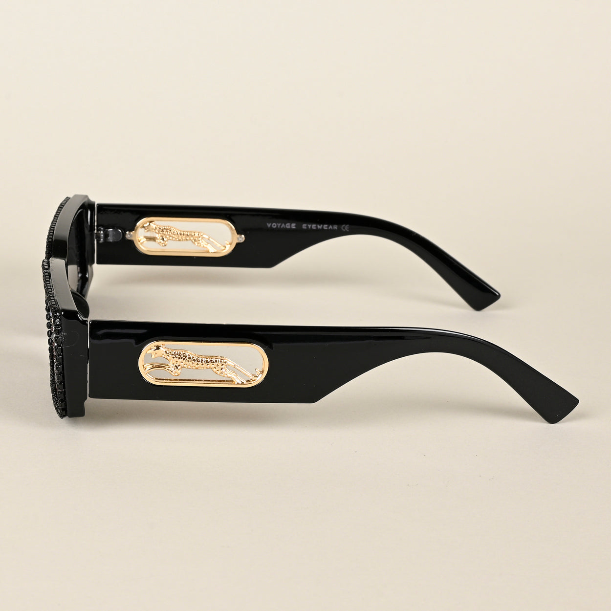 Voyage Black Rectangle Sunglasses for Men & Women - MG4362