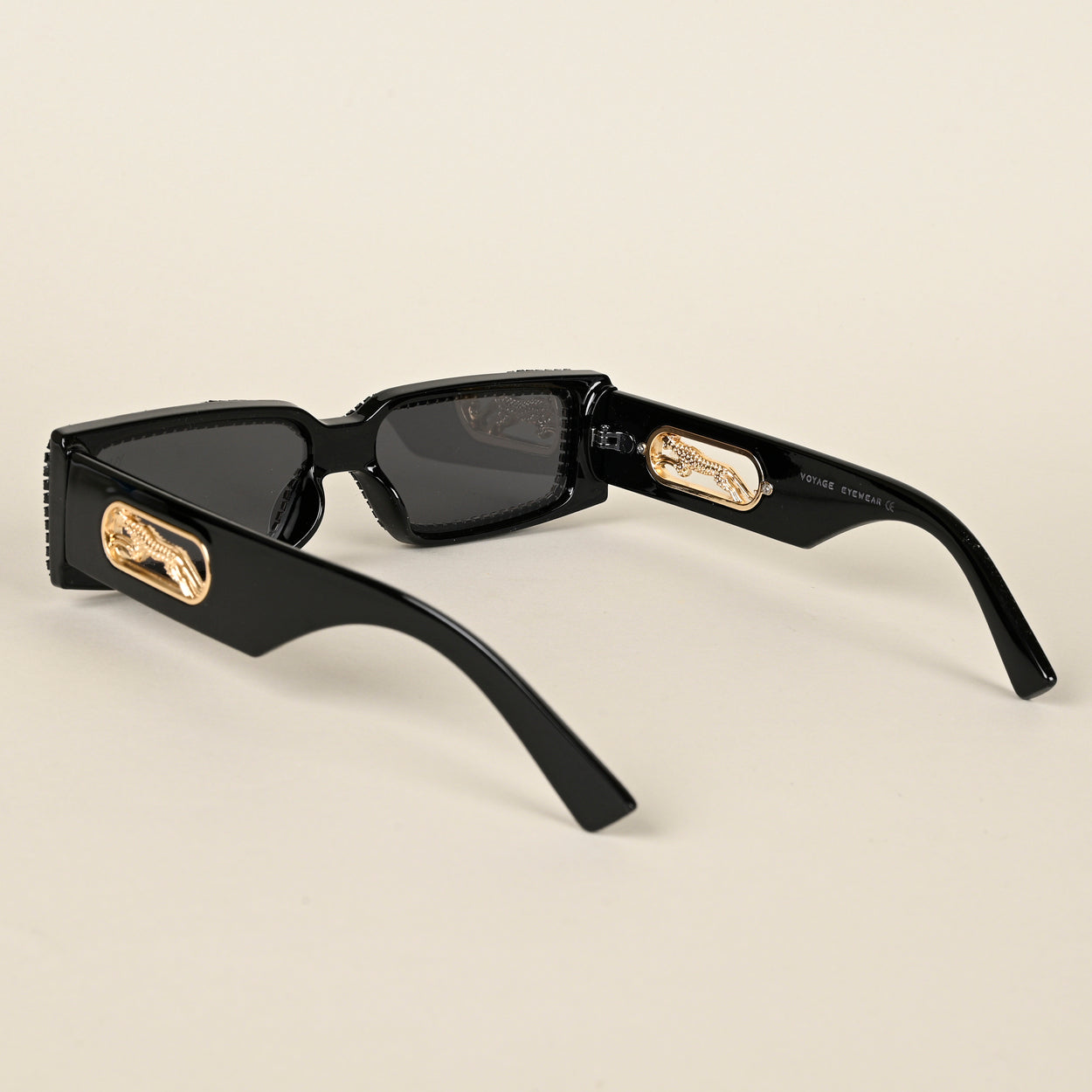 Voyage Black Rectangle Sunglasses for Men & Women - MG4362