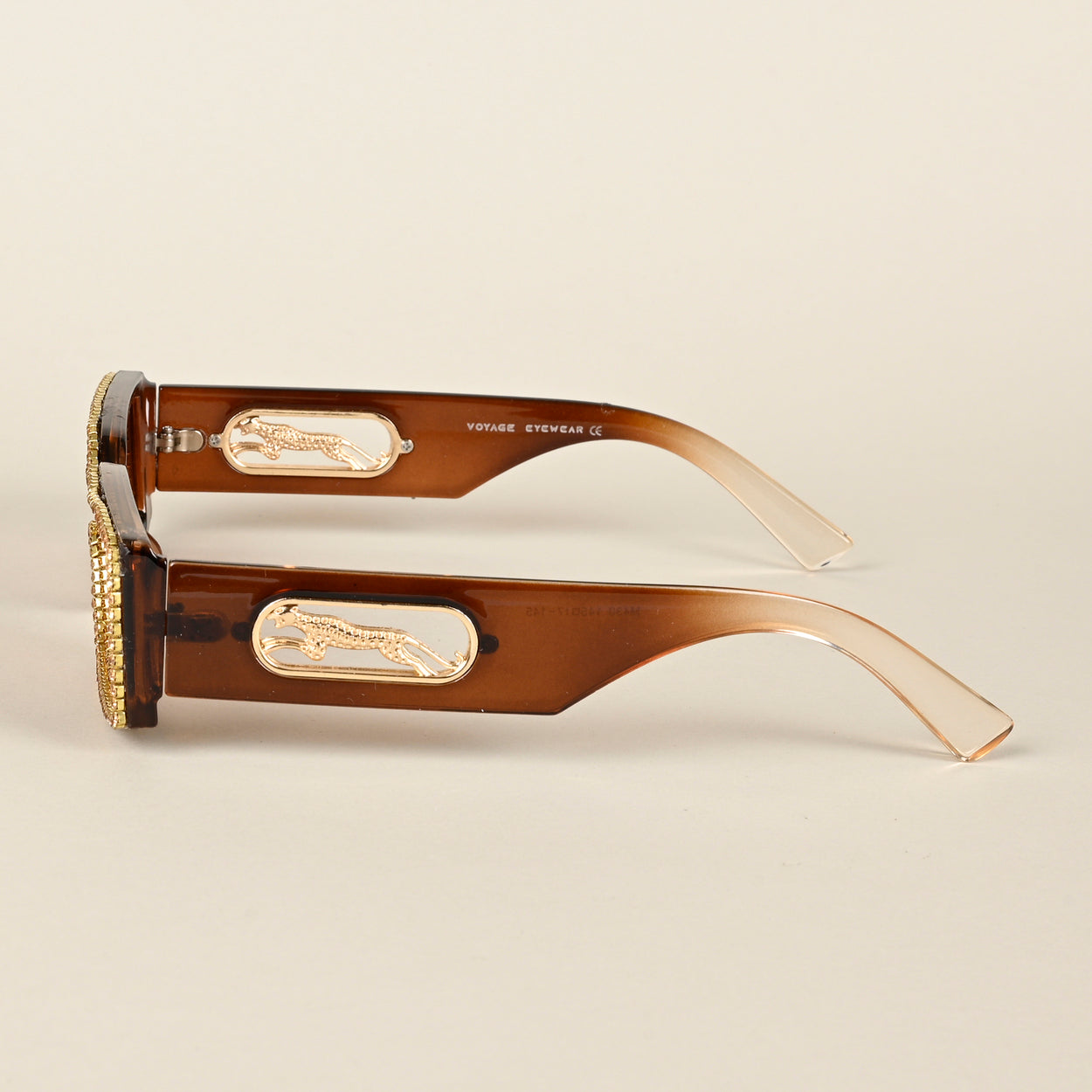 Voyage Brown Rectangle Sunglasses for Men & Women - MG4363