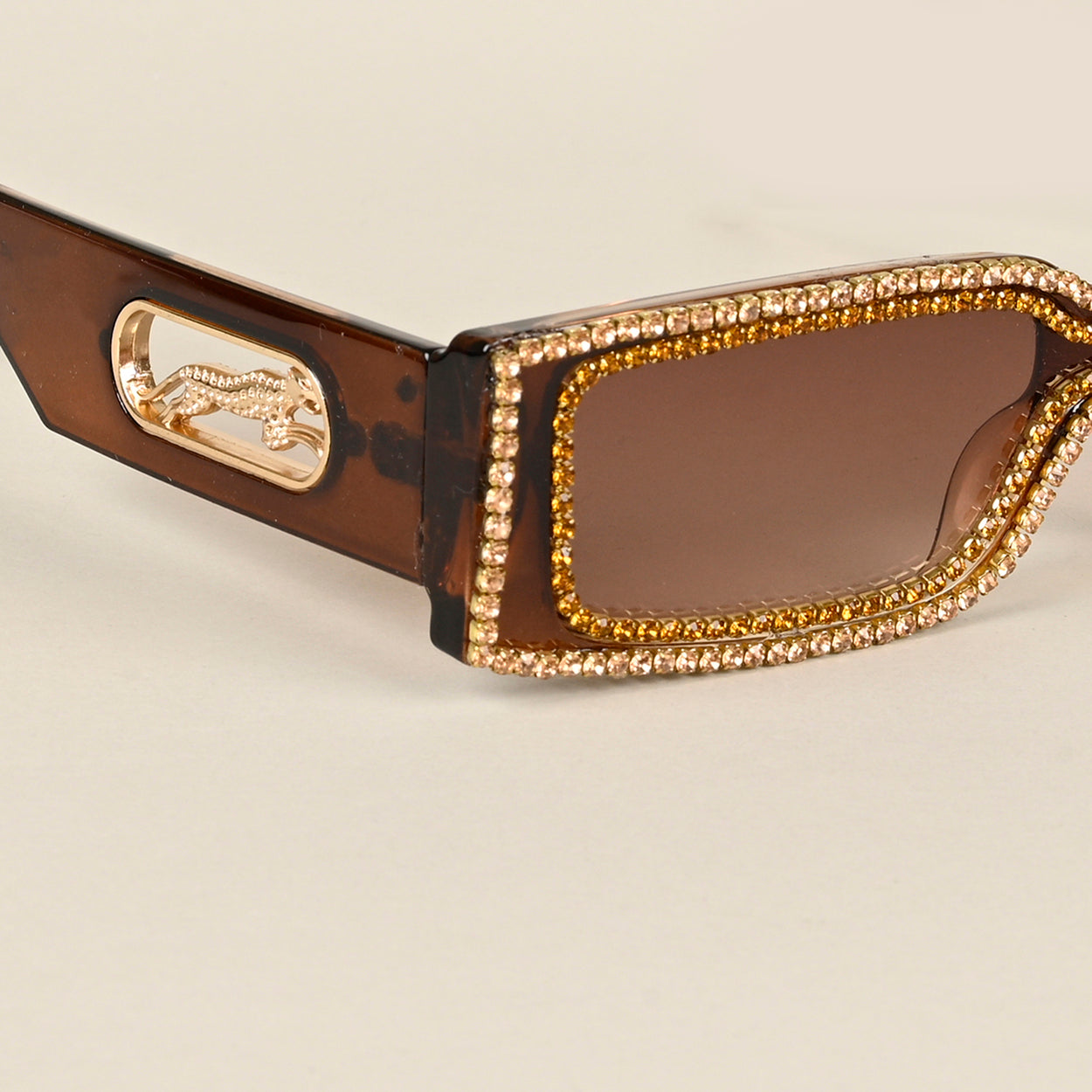 Voyage Brown Rectangle Sunglasses for Men & Women - MG4363