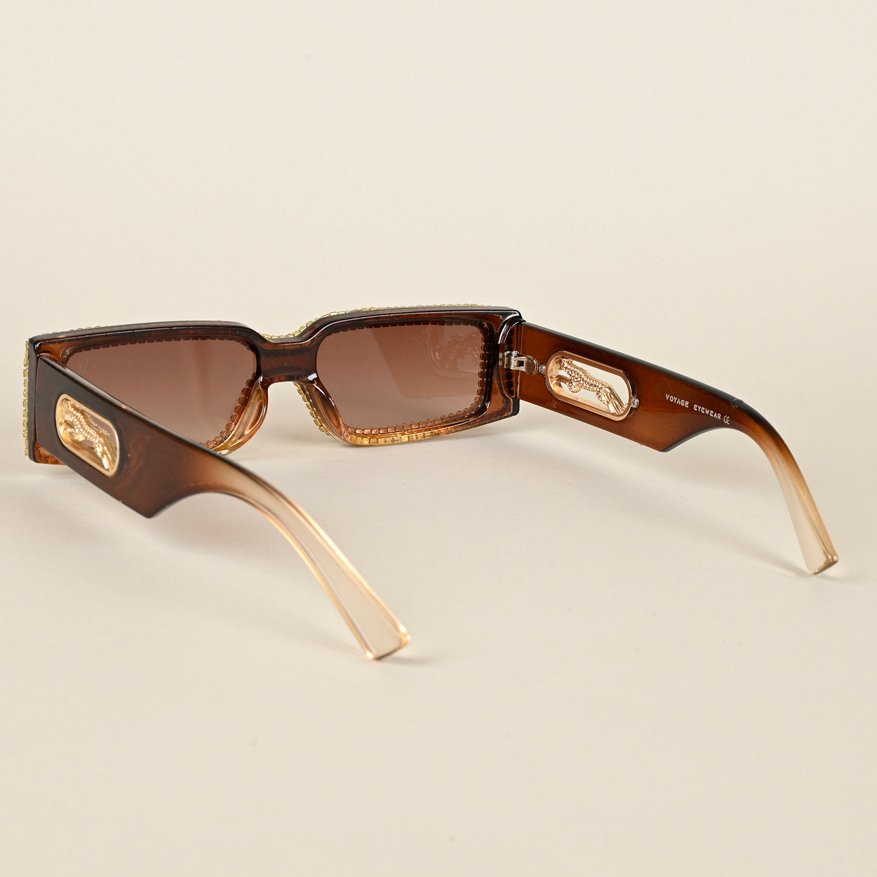 Voyage Brown Rectangle Sunglasses for Men & Women - MG4363