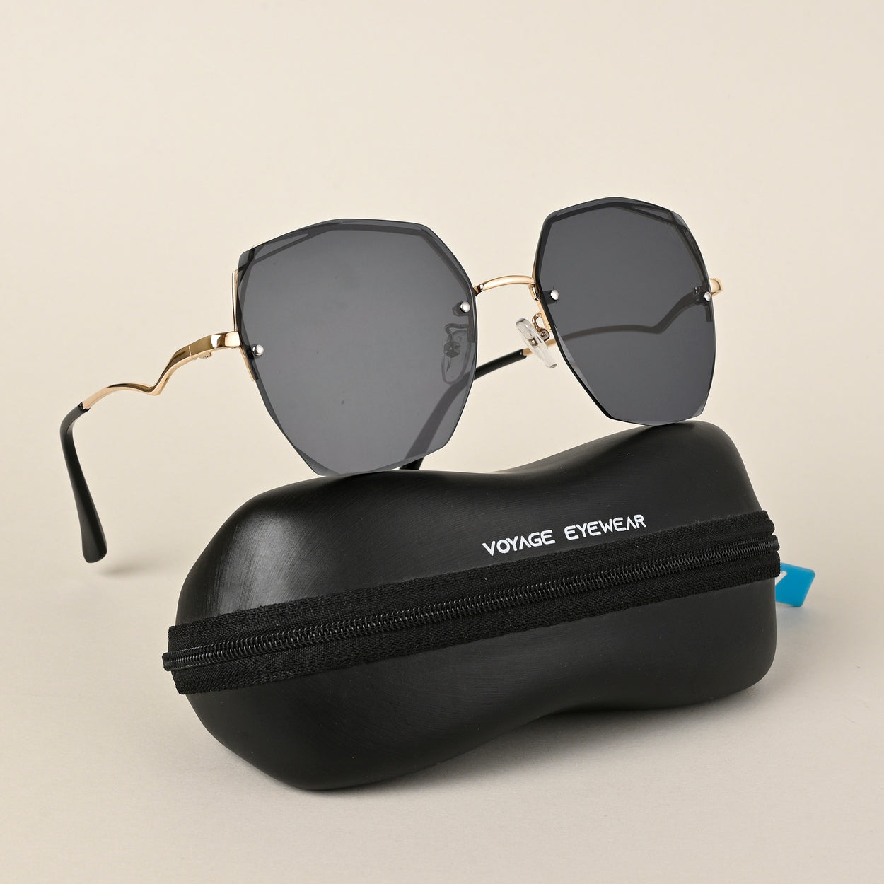 Voyage Black Geometric Sunglasses for Women (443MG4334)