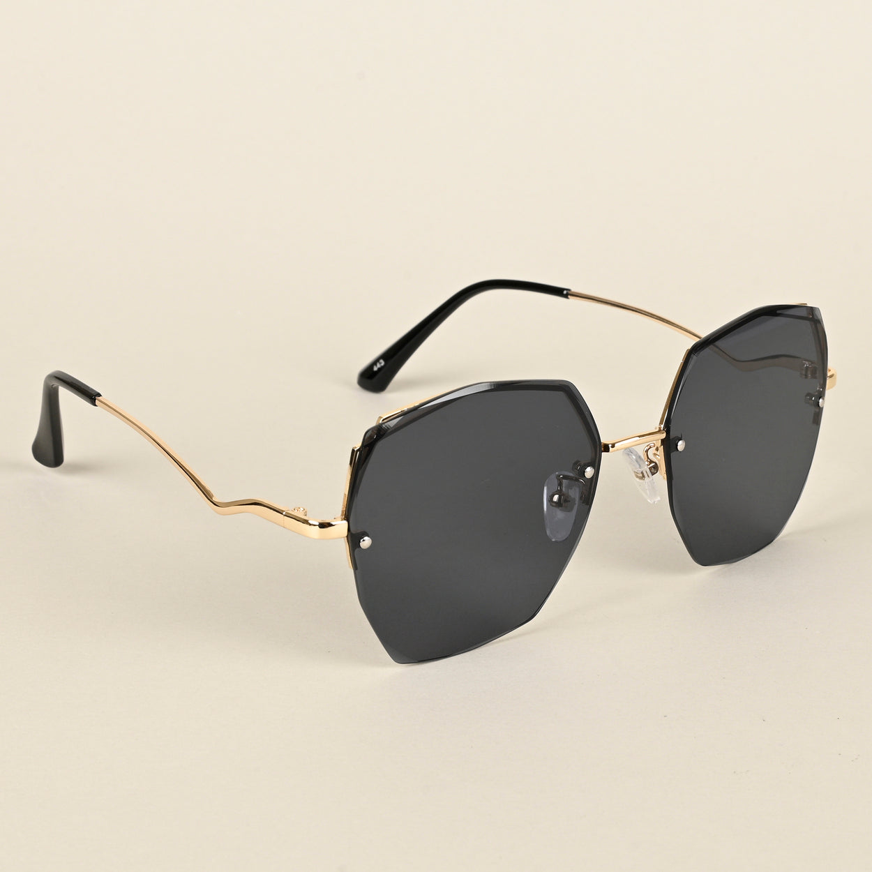 Voyage Black Geometric Sunglasses for Women - MG4334