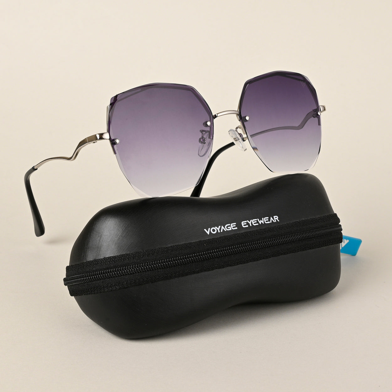 Voyage Purple Geometric Sunglasses for Women (443MG4335)