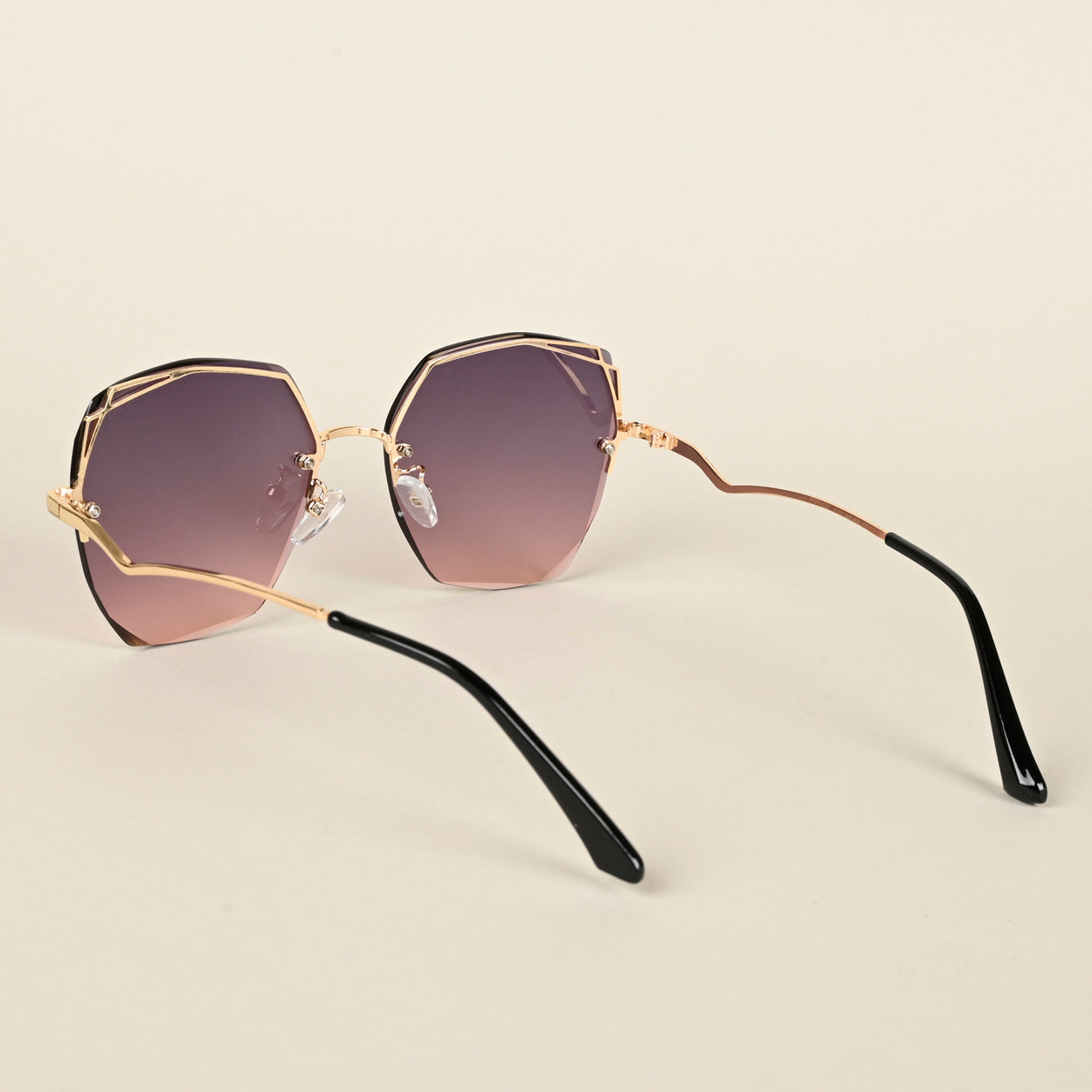 Voyage Grey & Pink Geometric Sunglasses for Women (443MG4336)