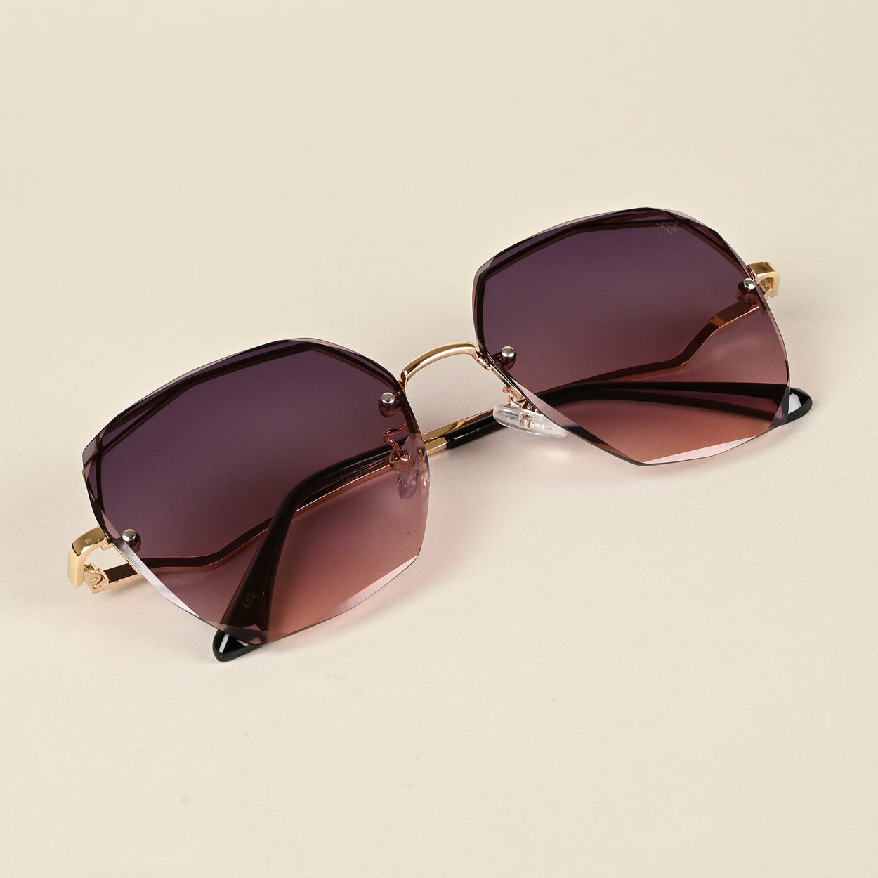 Voyage Grey & Pink Geometric Sunglasses for Women (443MG4336)