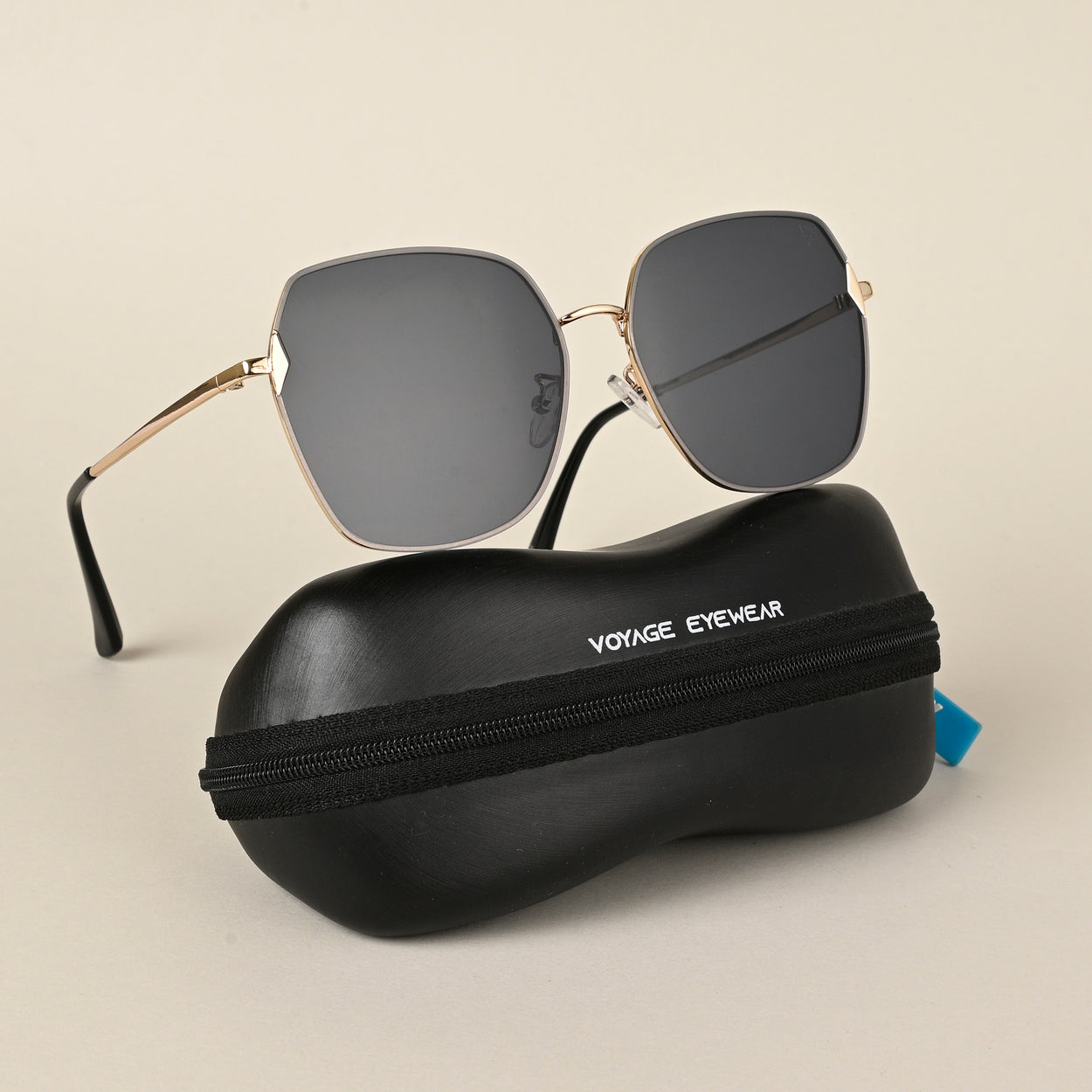 Voyage Black Oversize Sunglasses for Women - MG4326