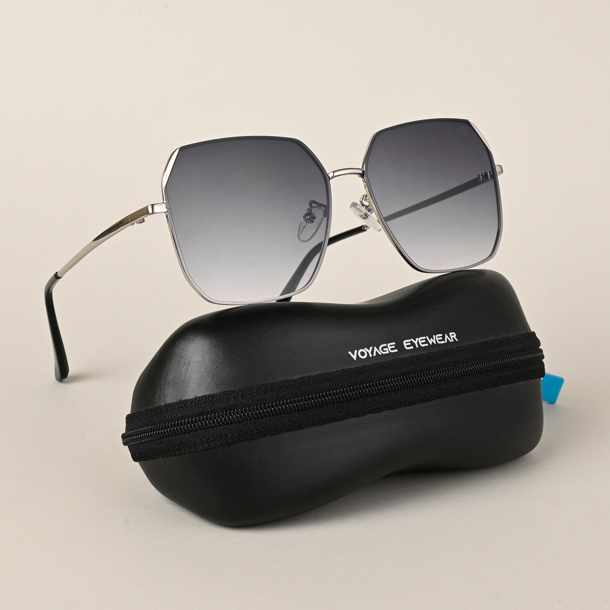 Voyage Grey Square Sunglasses for Men & Women - MG4339