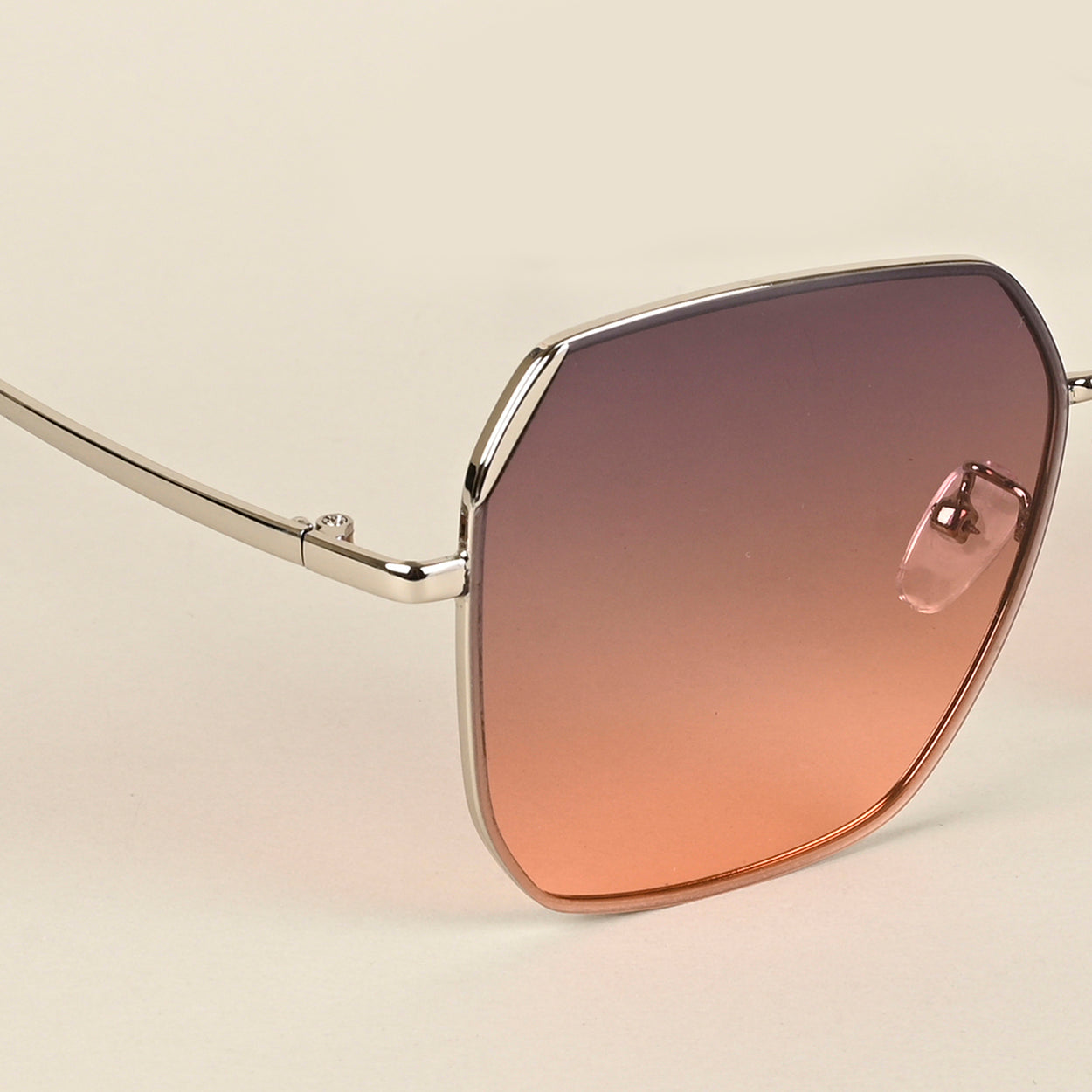 Voyage Grey & Orange Square Sunglasses for Men & Women - MG4340