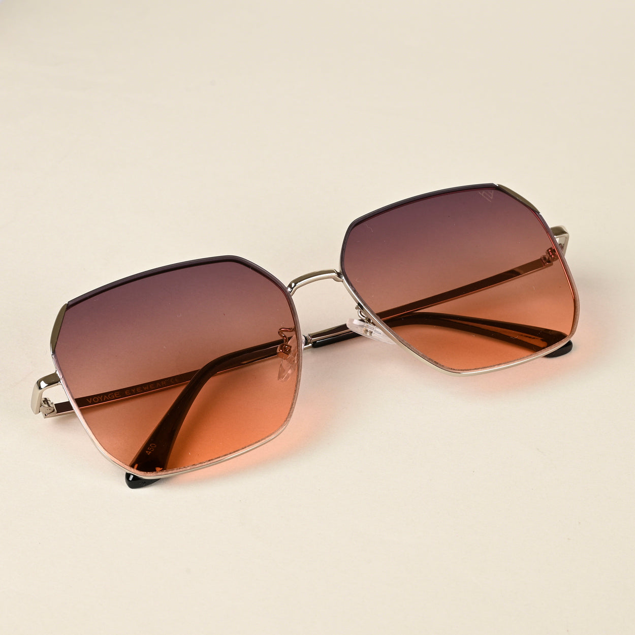 Voyage Grey & Orange Square Sunglasses for Men & Women - MG4340