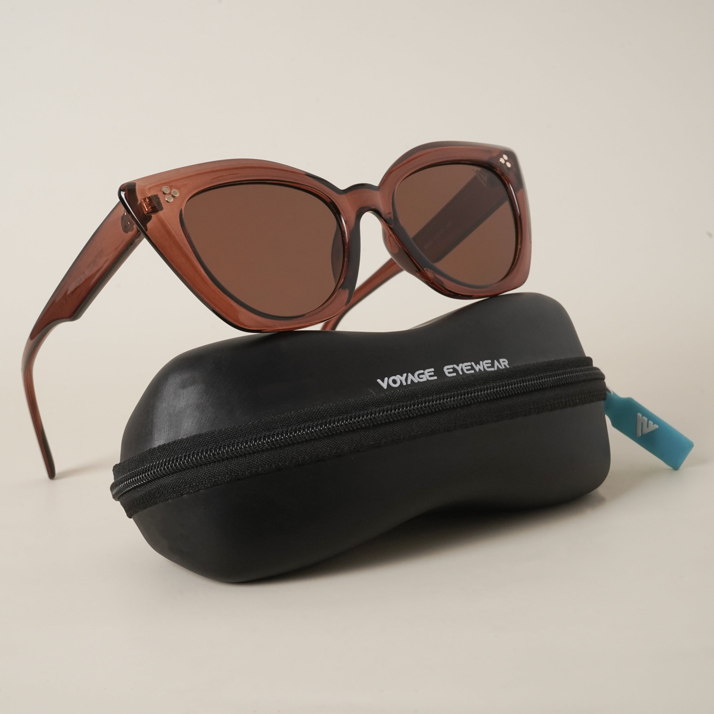 Voyage Brown Cateye UV Protection Sunglasses for Women - MG4086