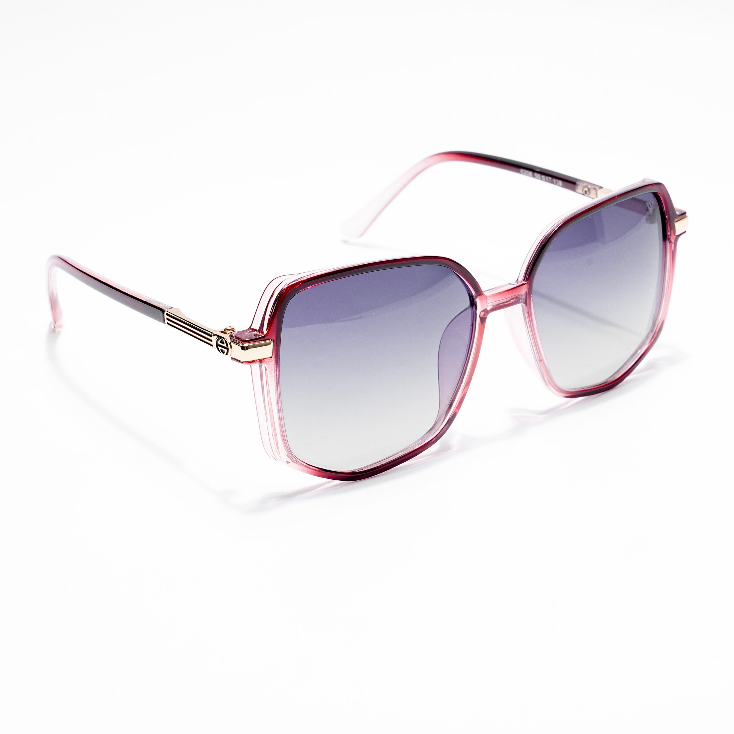 Amber | Grey & Pink Square Polarized Sunglasses - PMG4248