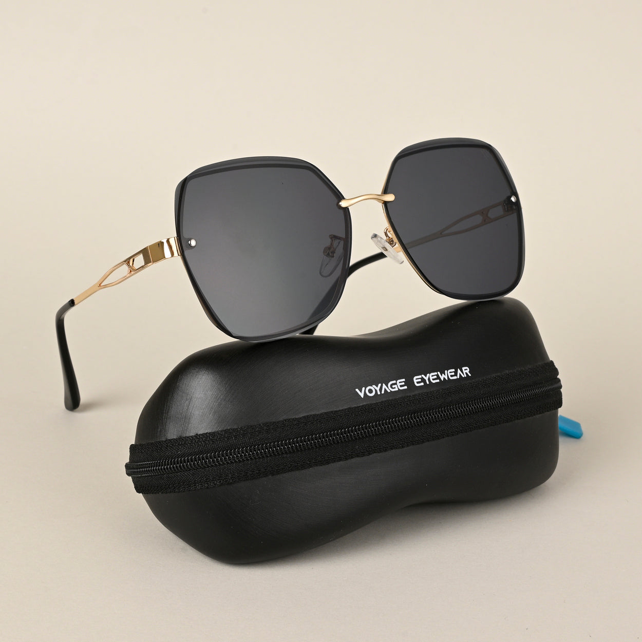 Voyage Black Oversize Sunglasses for Women (456MG4317)